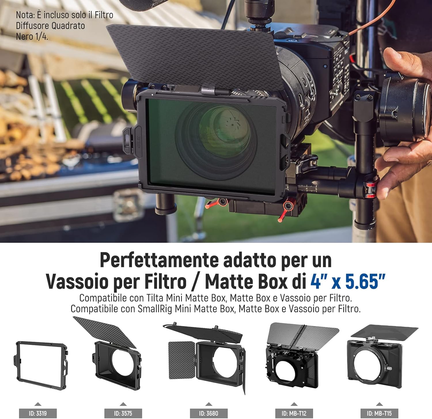 Thumbnail 4 de NEEWER Filtro Cinema Square 1/4 Black Diffusion Dreamy Effect 4"x5,65" per matte box (vetro ottico HD)