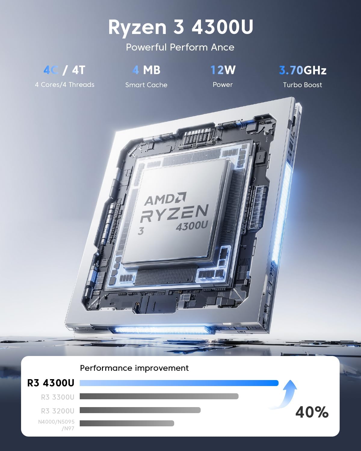 Thumbnail 2 de Tivique AX18 18.5-inch FHD laptop with Ryzen 4300U, 16GB RAM and 512GB SSD