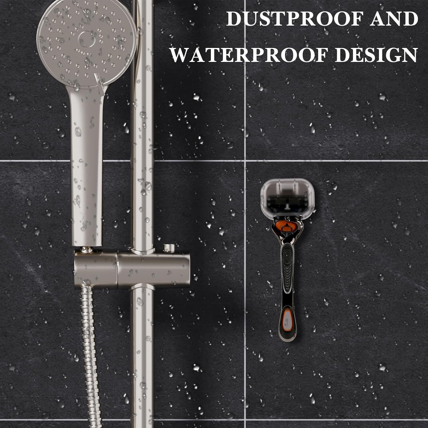 Detalle 2 de LUWOO 2 Pack Razor Holder with Cover for Shower Wall