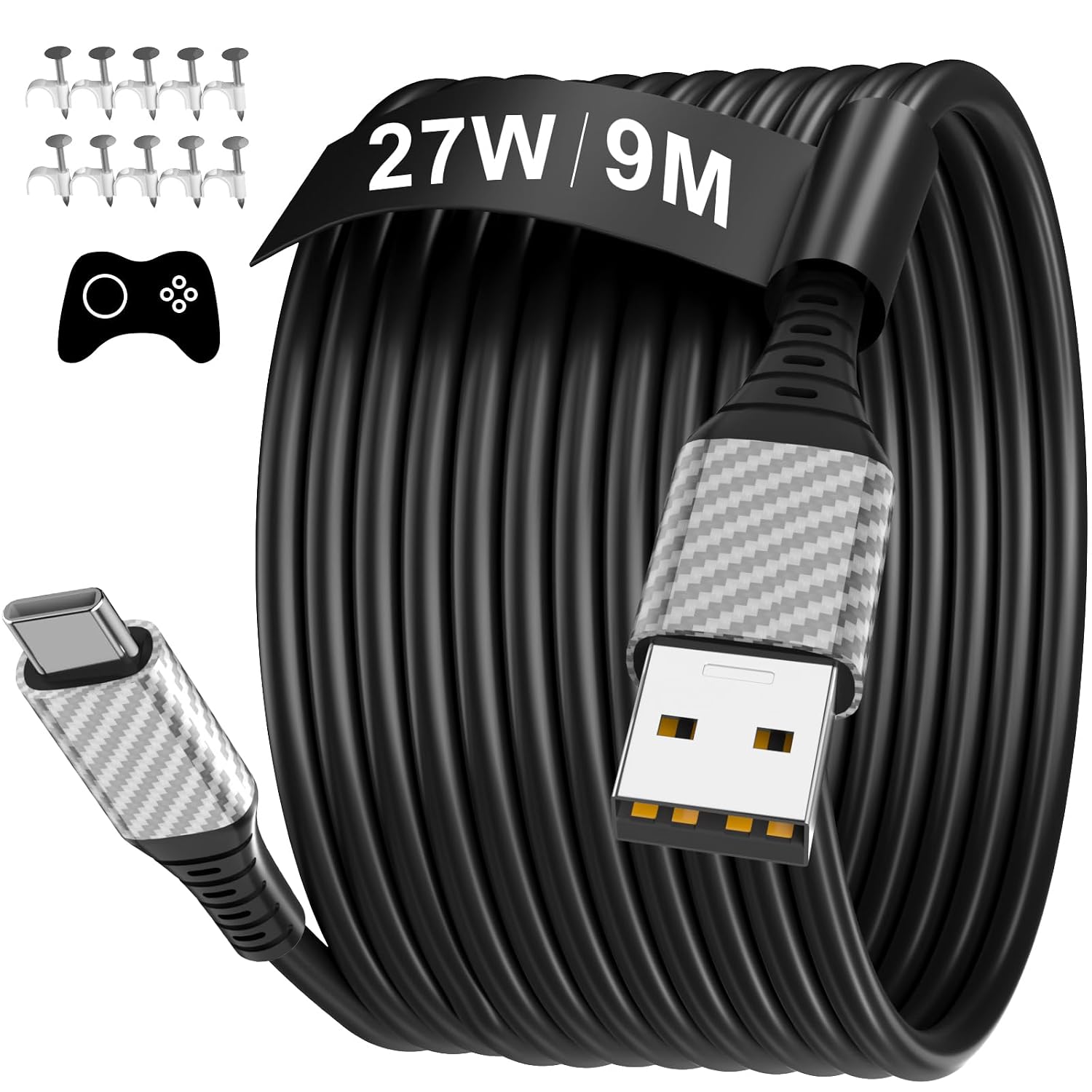 Detalle de USB C Cable 9m fast charge 27W