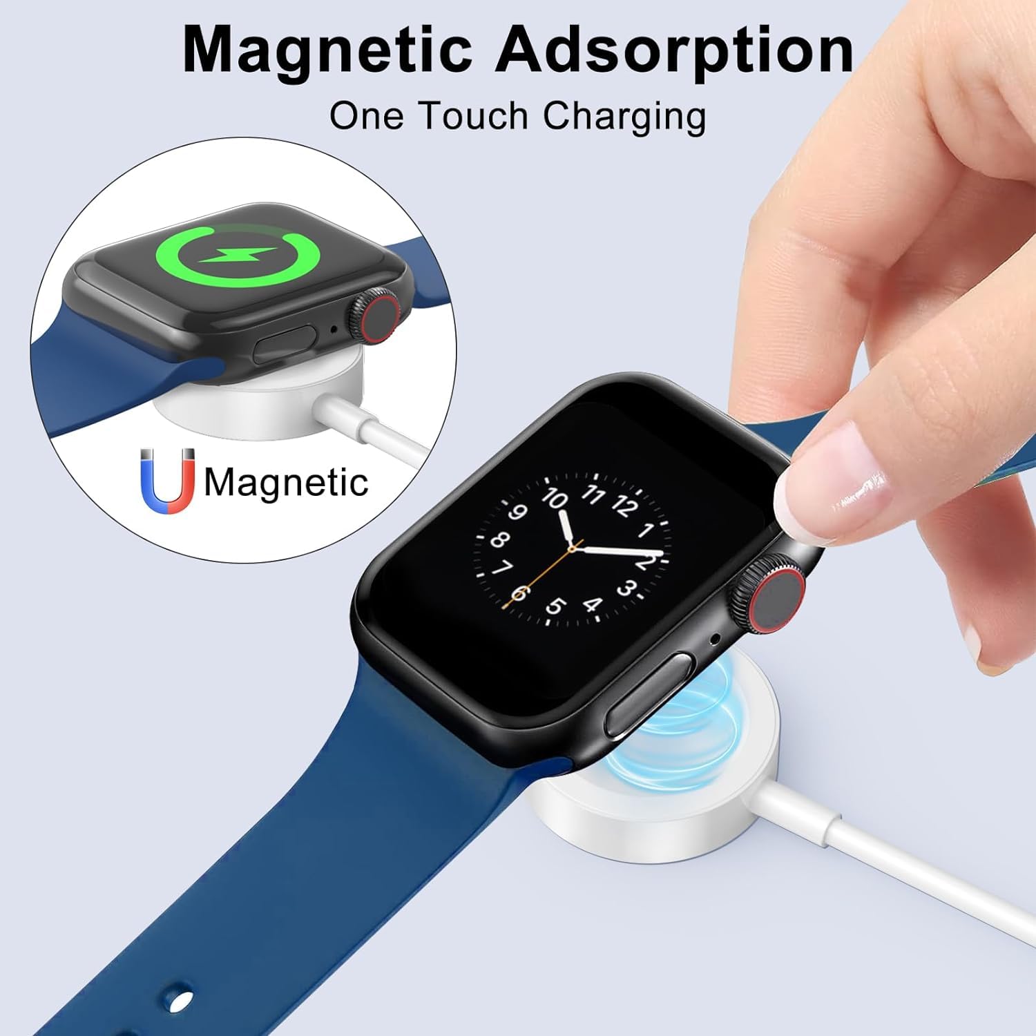 Detalle 2 de Amasuki 2Pack Magnetic Apple Watch Charger 1m