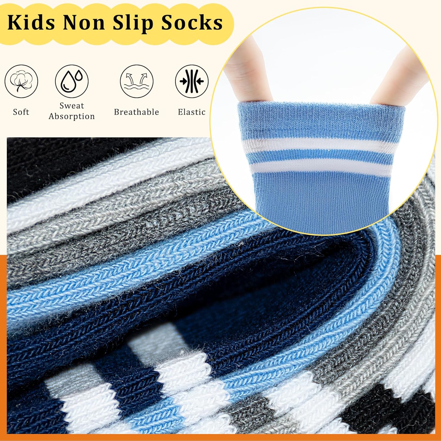 Thumbnail 3 de ARERWA Baby Toddler Grips Socks (12 Pairs) – Non-slip crew socks with silicone dots for kids 0-7 years