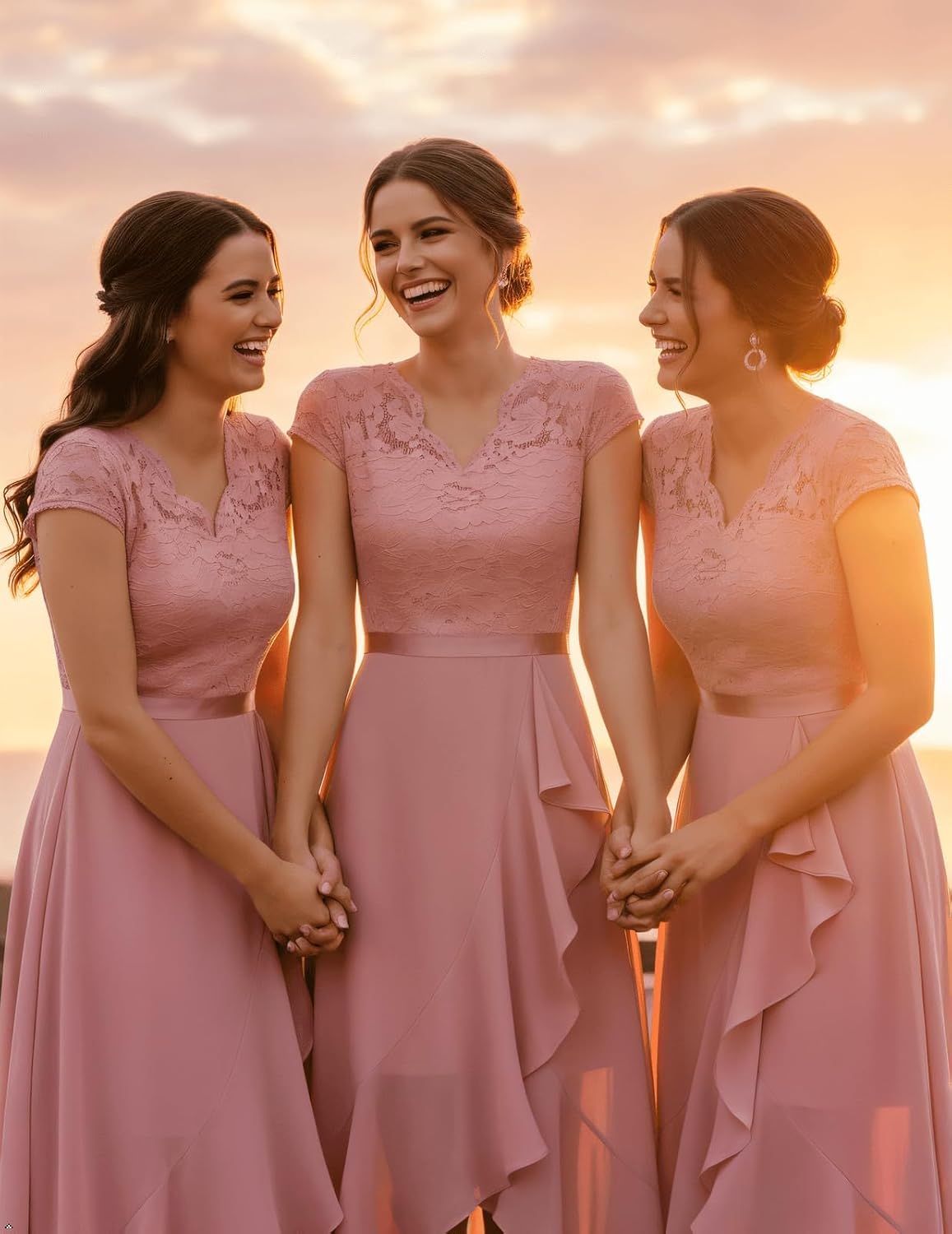 Thumbnail 4 de Bbonlinedress Abendkleid Elegantes Spitzenchiffon Kleid