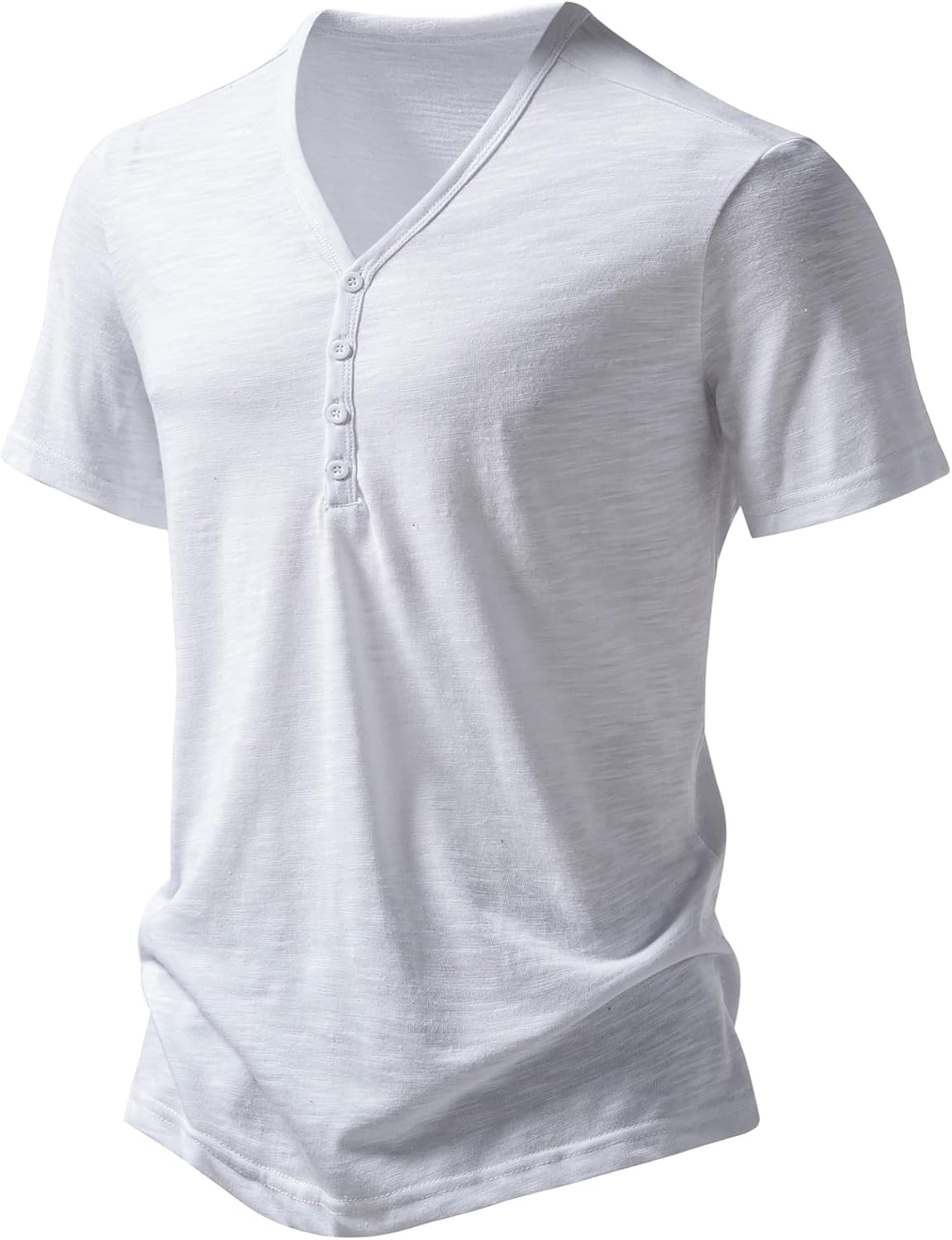 Detalle de Henley Hemd Slim Fit mit 4 Knöpfen