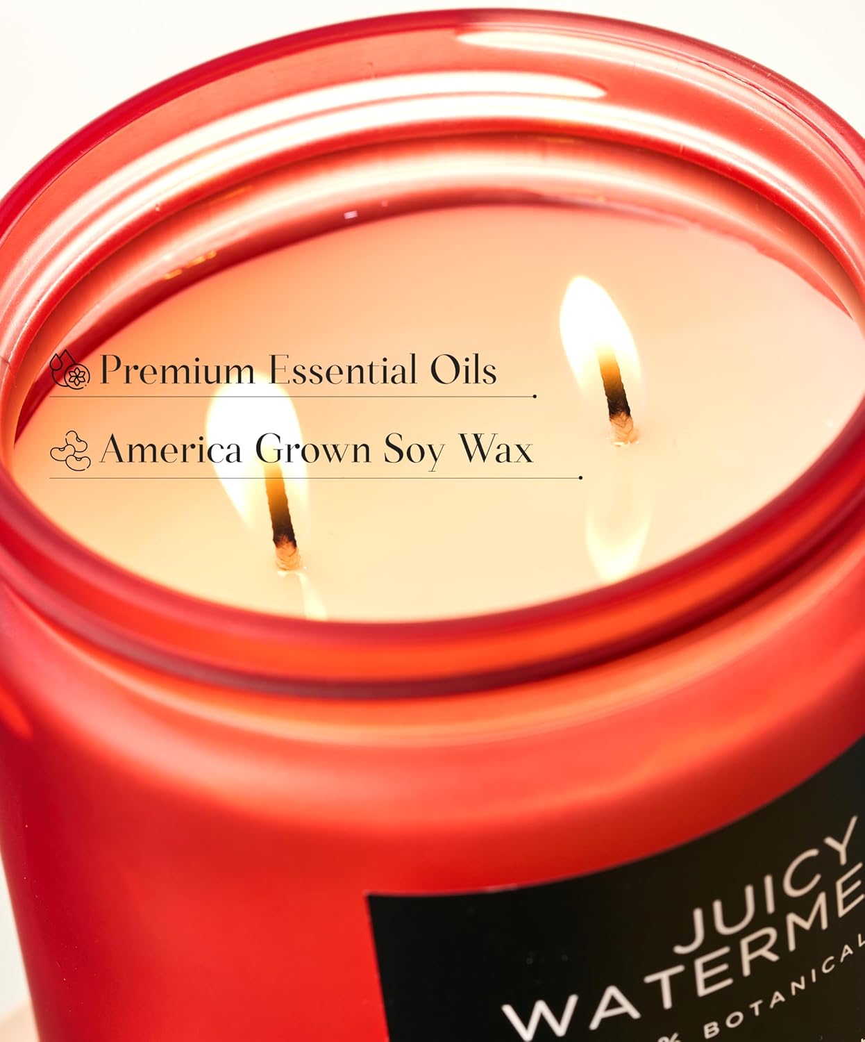 Thumbnail 3 de M&SENSE Juicy Watermelon Soy Candles — 11.6oz, 70-Hour Dual-Wick, Clean Non-Toxic Aromatic Diffusion