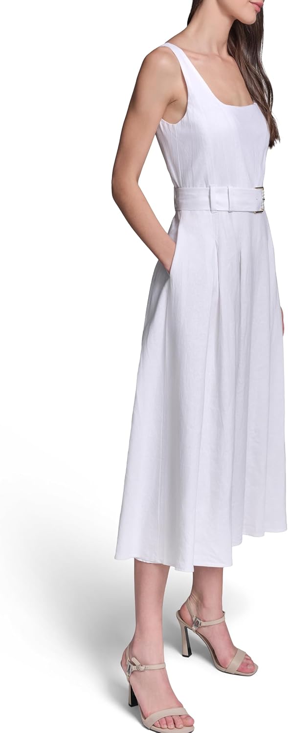 Detalle de Karl Lagerfeld Linen Midi Dress