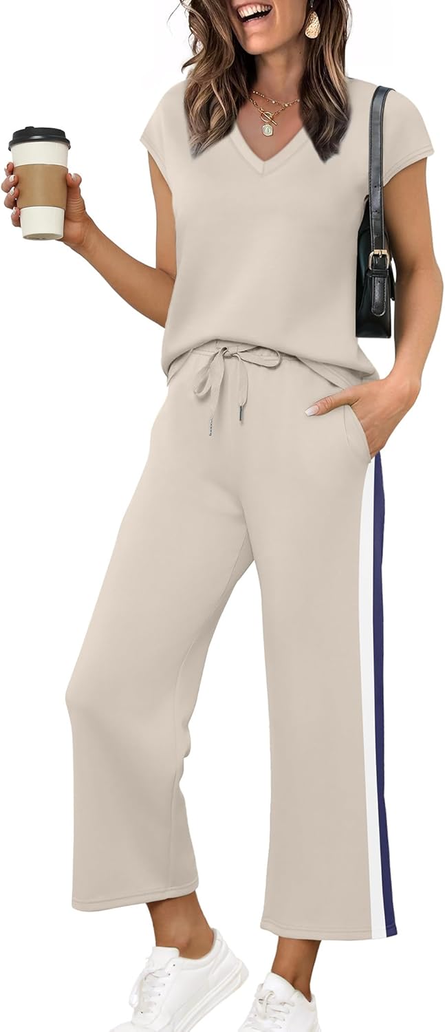 Thumbnail 5 de Saloogoe Two Piece Set V Neck Top and Pants