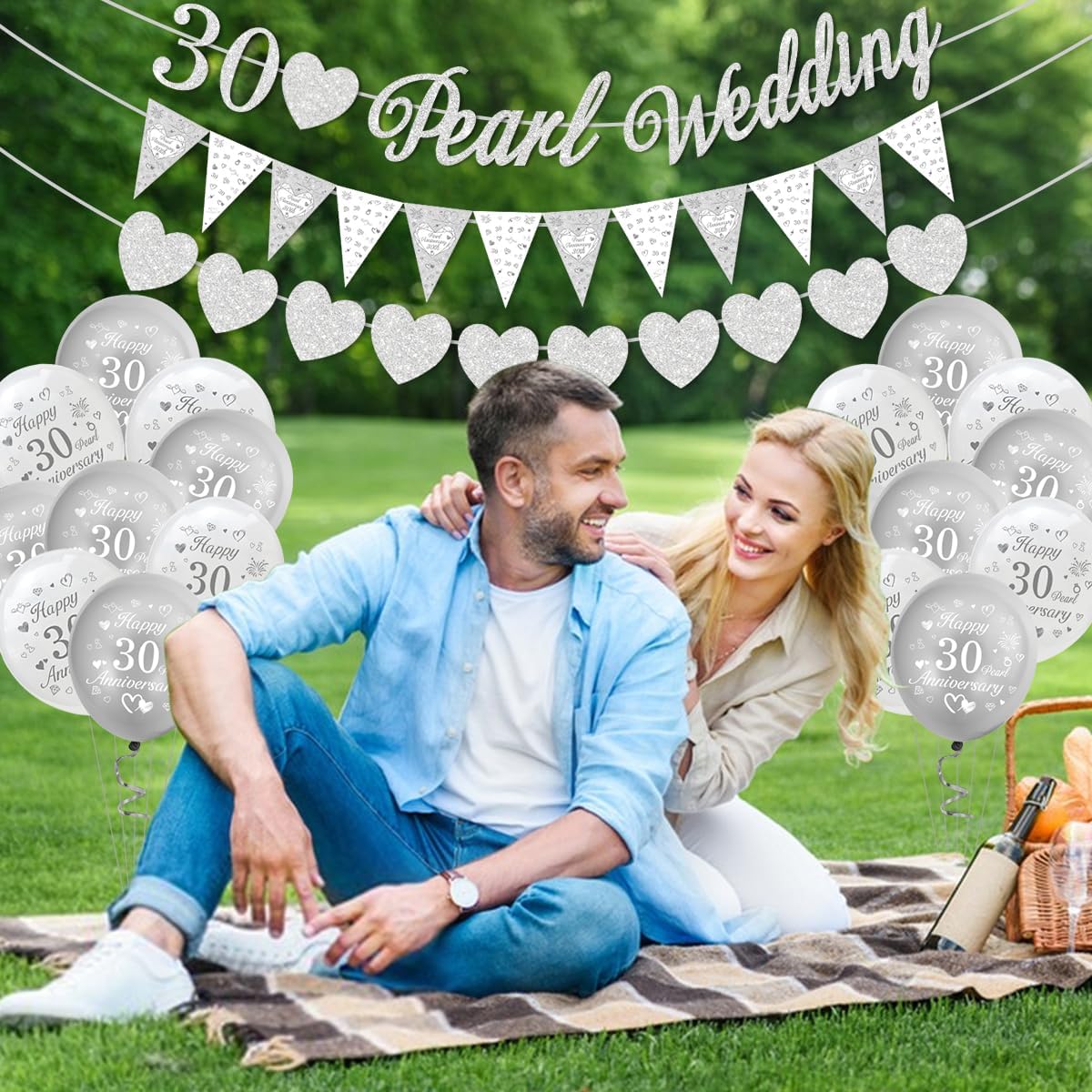 Thumbnail 4 de Perlen Hochzeit Deko – 30. Hochzeitstag Dekorationen von KISPATTI