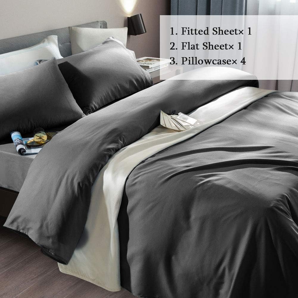 Thumbnail 1 de SONORO KATE Bed Sheet Set Super Soft Microfiber 1800 Thread Count – Queen, Dark Grey, 6-Piece