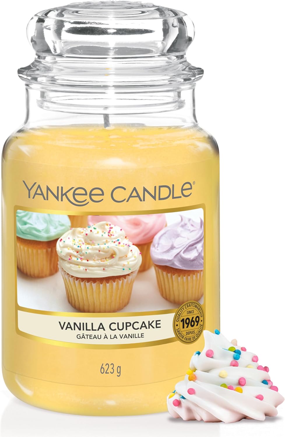 Detalle de Yankee Candle Candela profumata in giara grande Cupcake alla vaniglia
