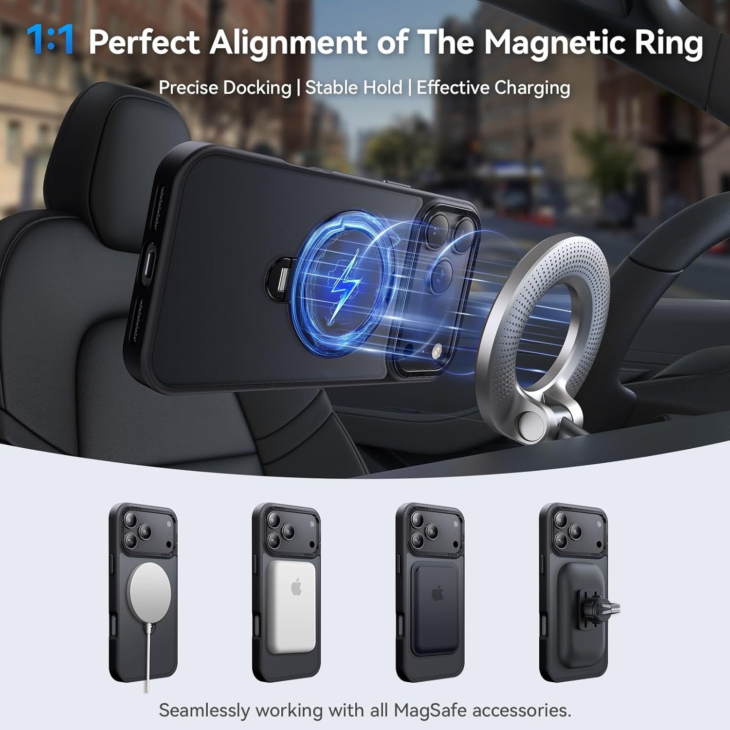 Thumbnail 6 de Peerock 360° Spin Magnetic Stand for iPhone 17 Pro 6.3"