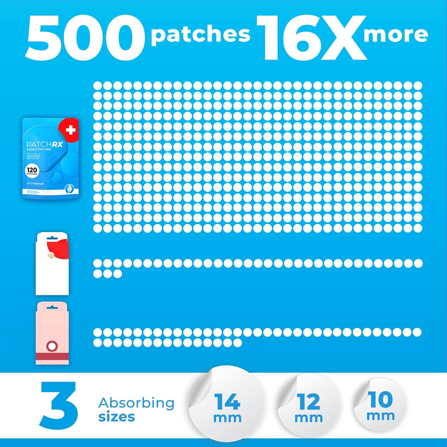 Detalle 2 de PatchRx Pimple Patches 500 Pack 🩹