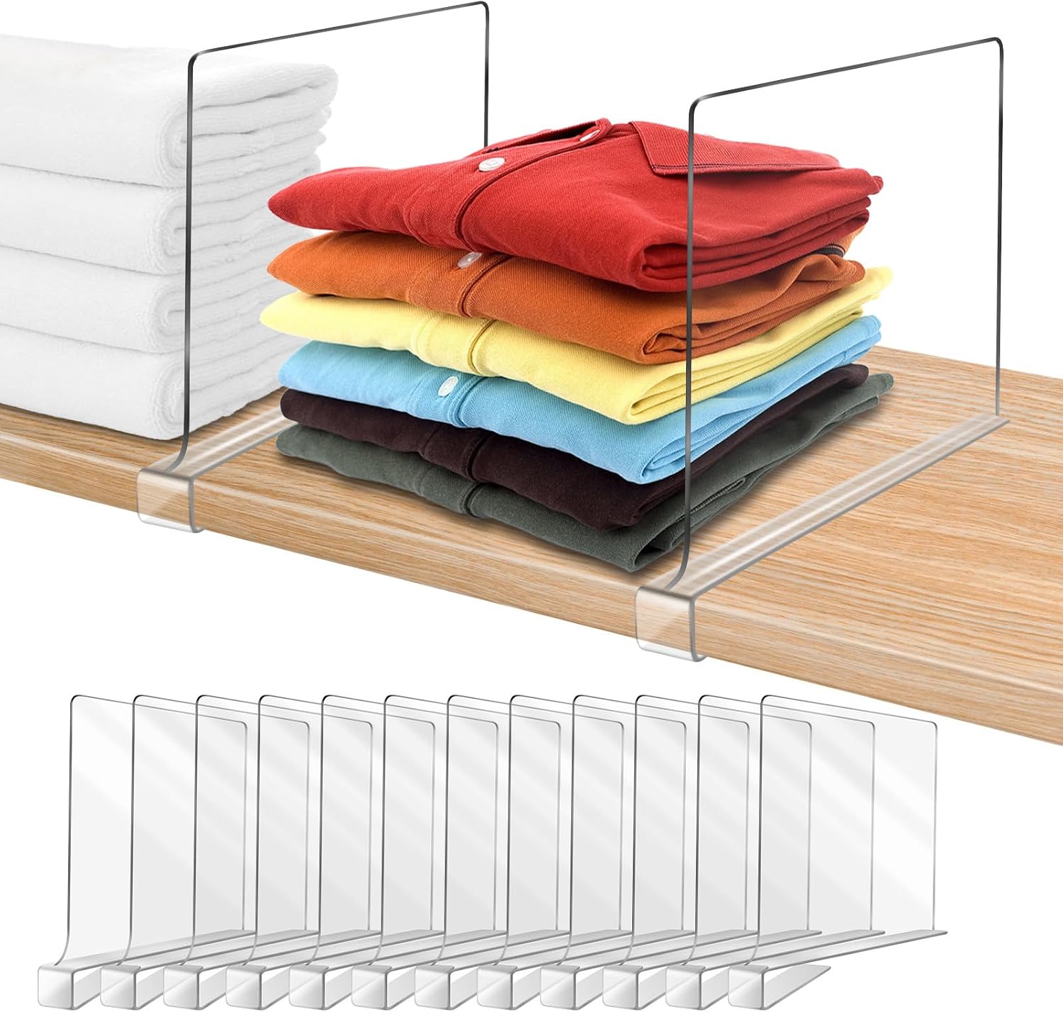 Detalle de Acrylic Shelf Dividers for Closet Organization