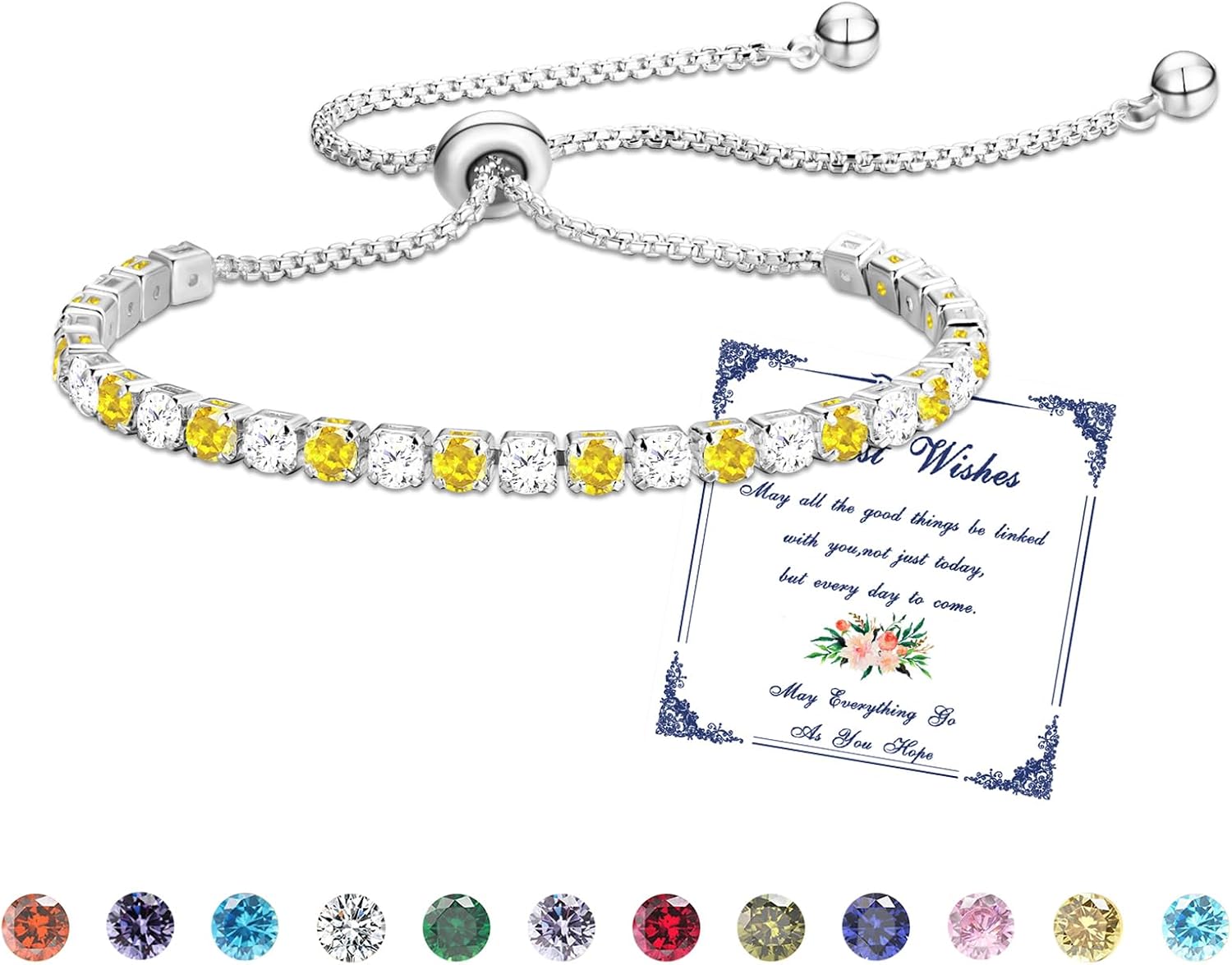 Detalle de Esmoly Pulsera mujer piedras naturales ajustable