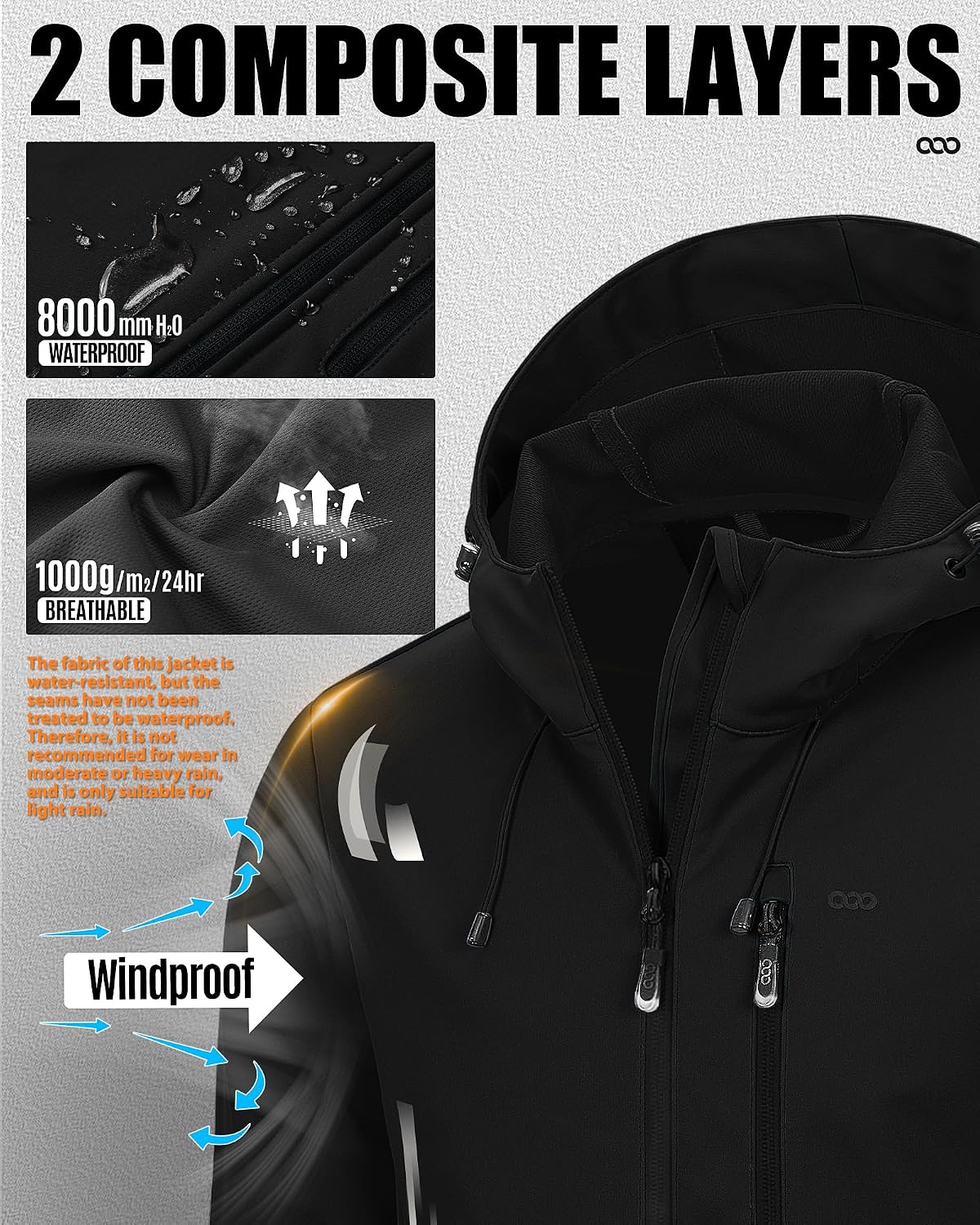 Detalle 2 de 33,000ft mens softshell jacket 8000 mm