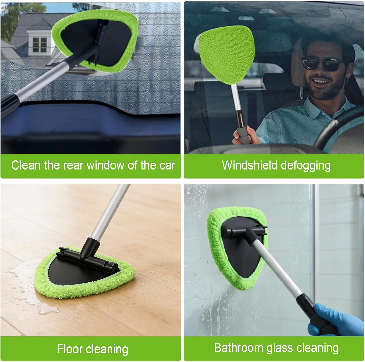 Thumbnail 6 de Autofensterreiniger mit ausziehbarem Griff, 6 Mikrofasertupfer und Sprühflasche – Kit für Windschutzscheibe & mehr