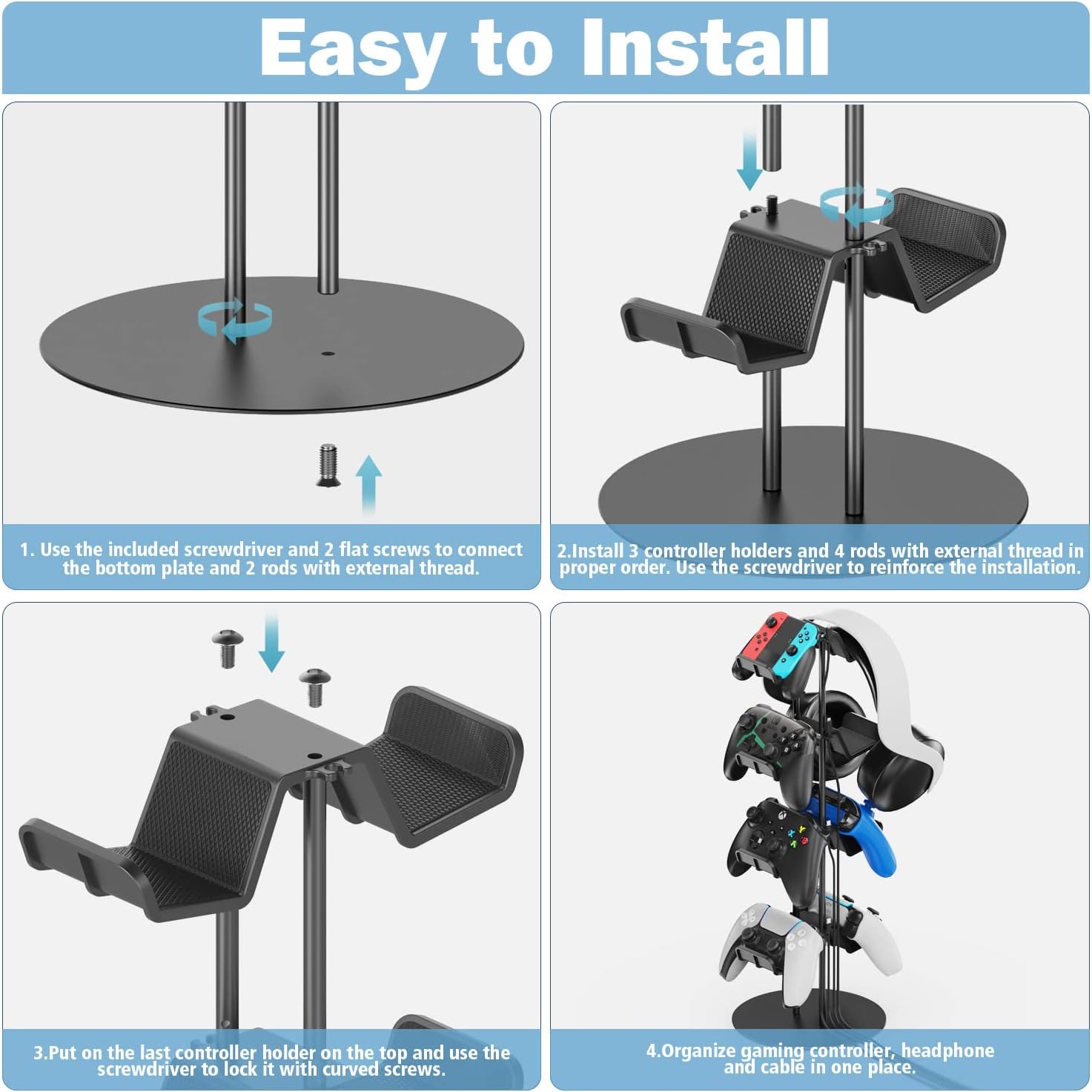 Thumbnail 3 de Gaming Deko Controller Halterung 4‑Stufen Organizer