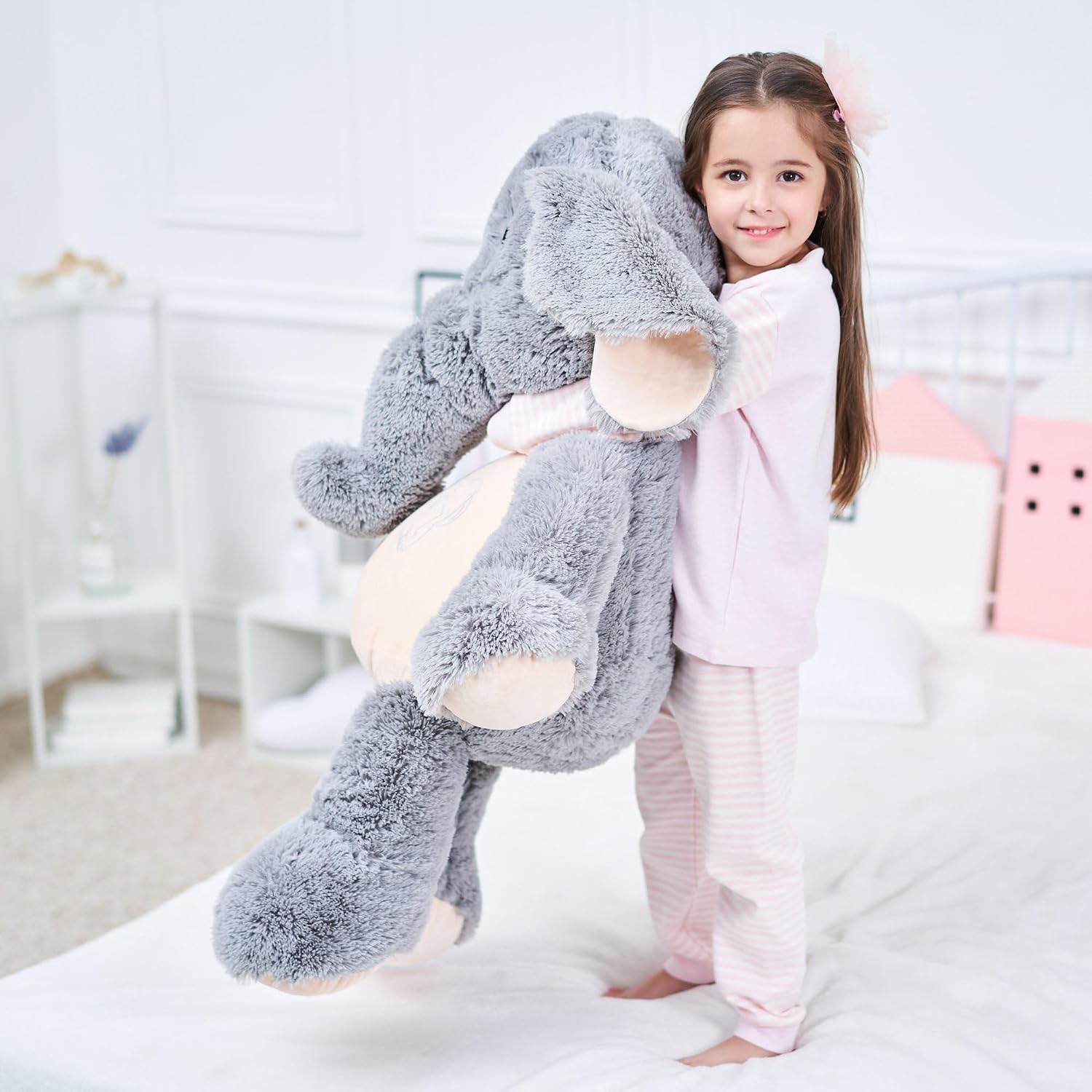 Thumbnail 3 de IKASA Giant Elephant Plush Toy (Grey, 100cm) – Big, Soft and Lovingly Durable