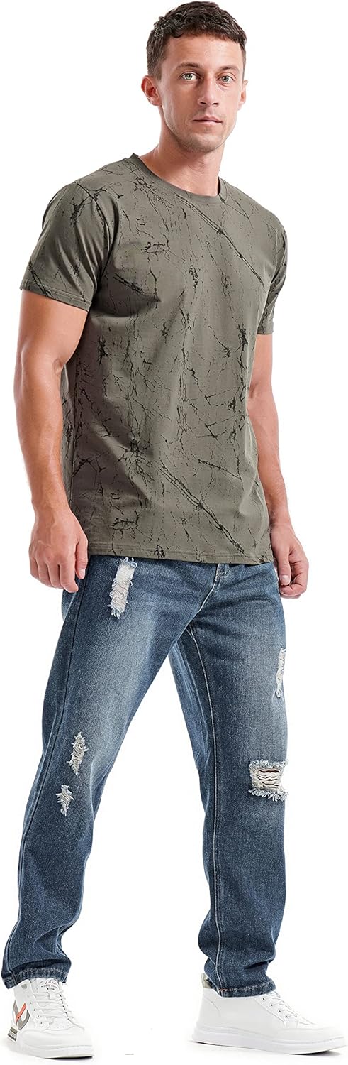 Thumbnail 2 de RONOMO Herren T-Shirt 95% Baumwolle / 5% Spandex – Hautfreundlich, Mikroelastisch, mit Graffiti-Druck