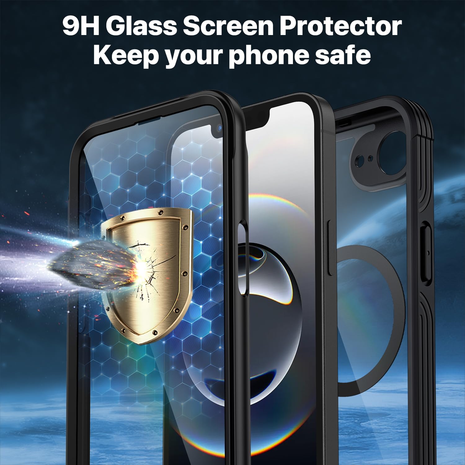 Detalle de CENHUFO iPhone 16e case with built-in glass