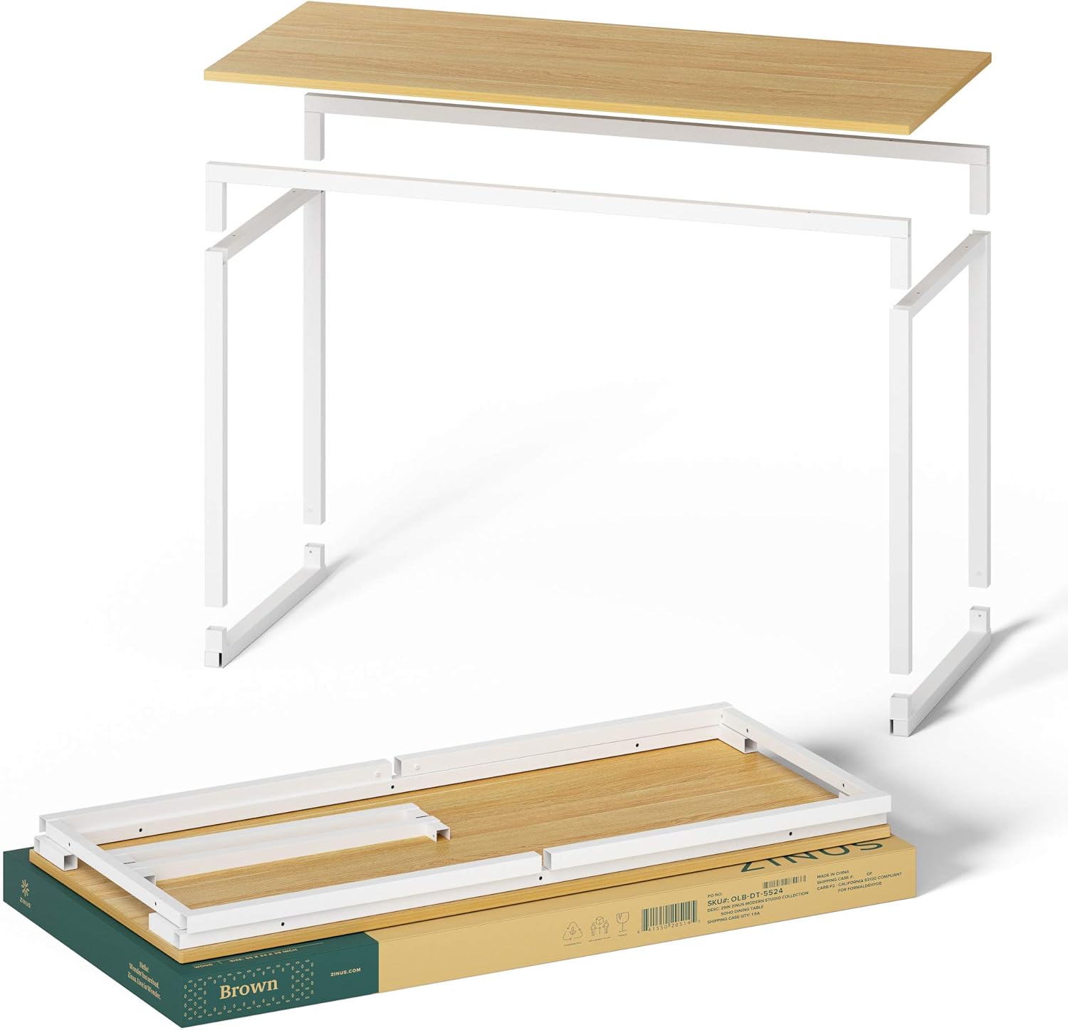 Thumbnail 6 de Zinus Jennifer Tavolo Scrivania 160 x 61 x 74 cm – Design moderno, struttura in metallo e piano legno