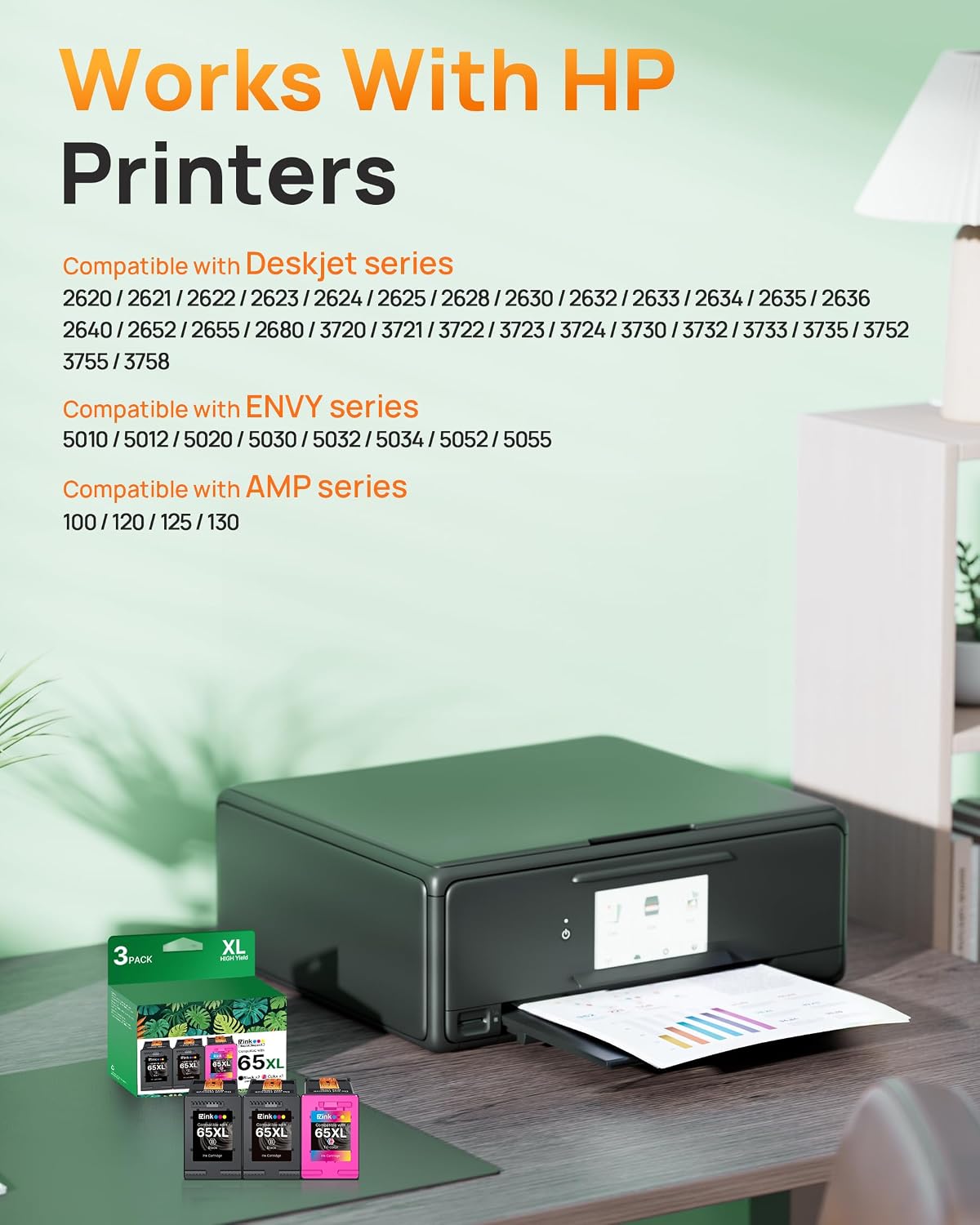 Detalle 2 de E-Z Ink 65XL 65 XL Remanufactured Ink Cartridges, Black and Tri-Colour 2-Pack