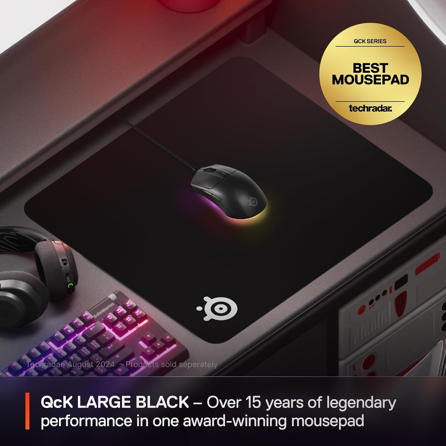 Detalle de SteelSeries QcK Large Gaming Mousepad - Black