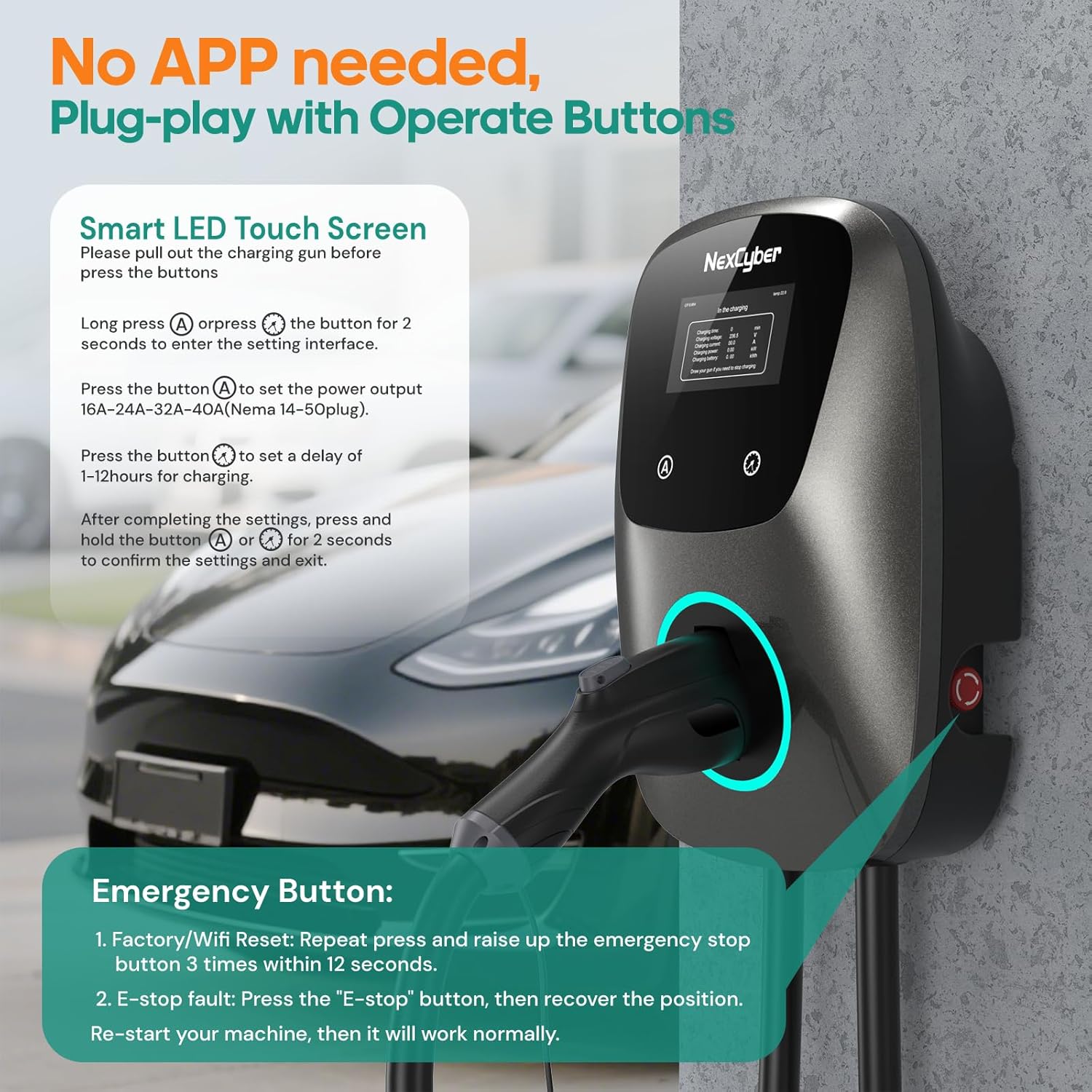 Detalle de NexCyber Level 2 EV Charger, 40 Amp