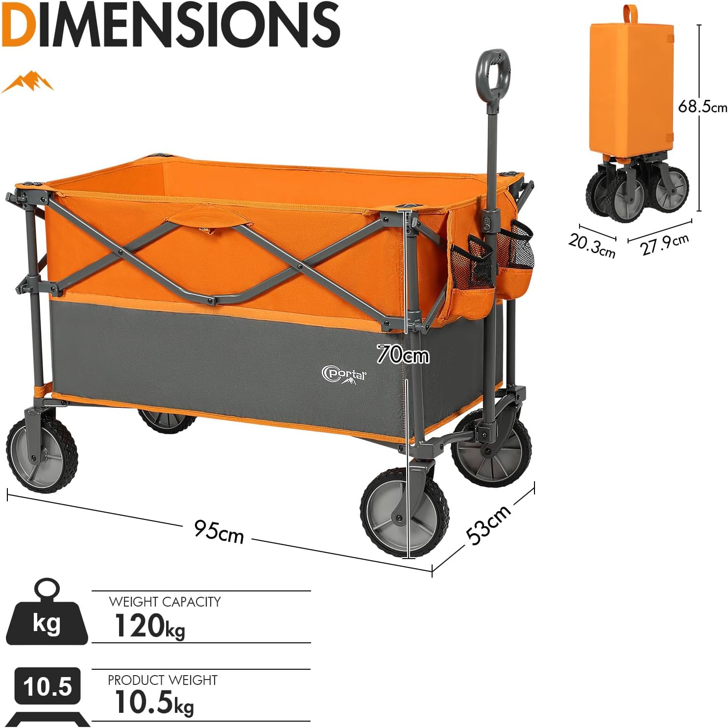 Thumbnail 5 de PORTAL XL Deeper Festival Trolley on Wheels 300L folding camping cart with large capacity pockets