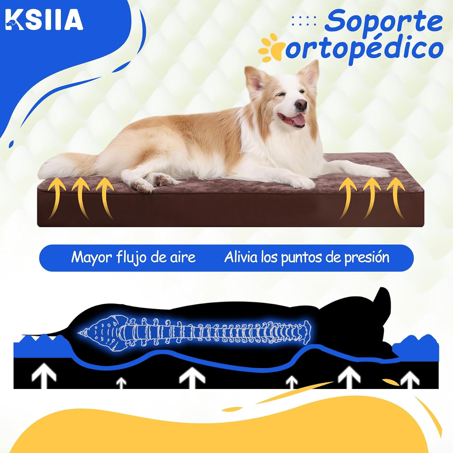 Thumbnail 1 de KSIIA Cama Ortopédica Perro 90x55 Chocolate
