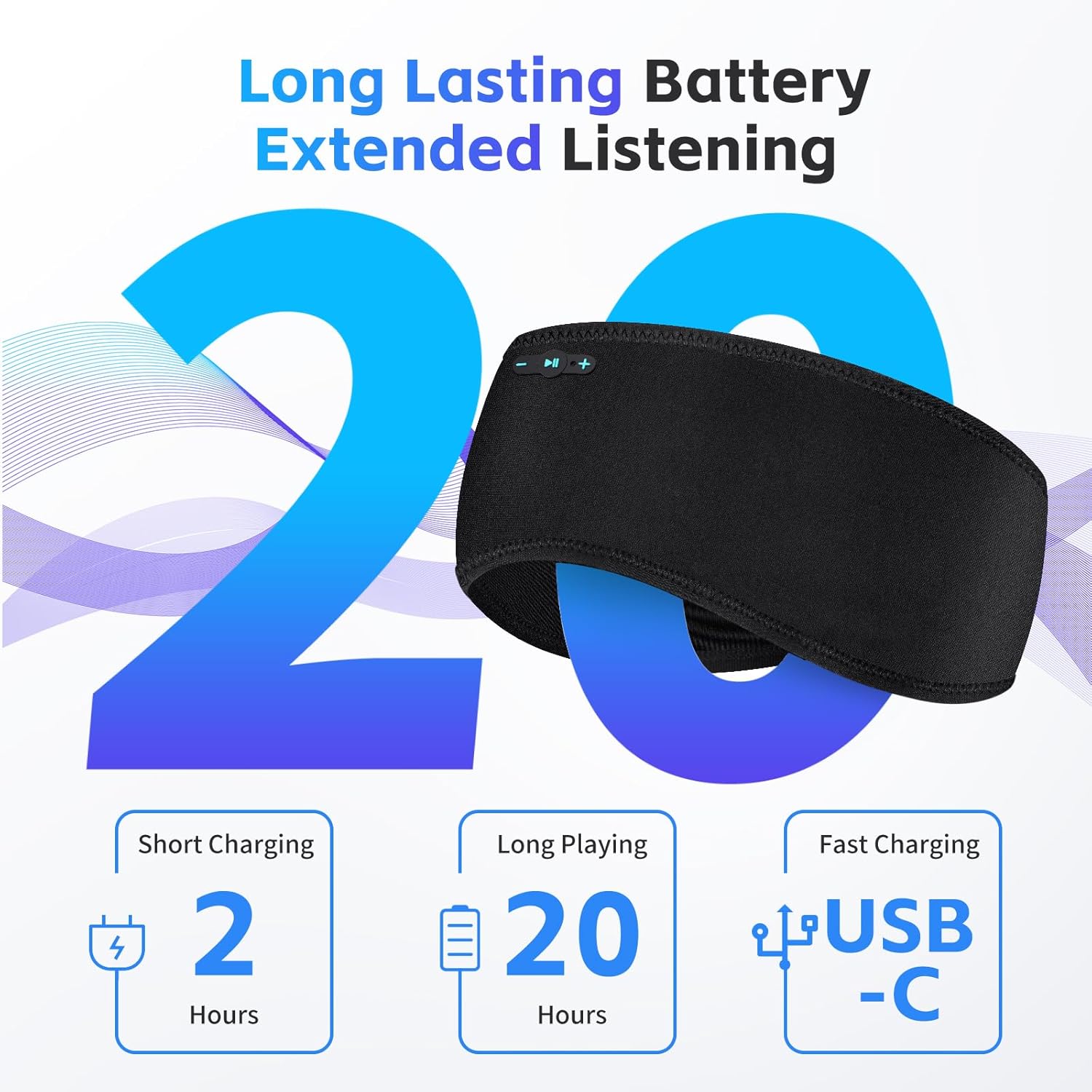 Thumbnail 1 de Sleep Headphones Bluetooth 6.0 Headband (3-in-1) — 20H Playtime, HD Stereo, Washable & Removable Speakers