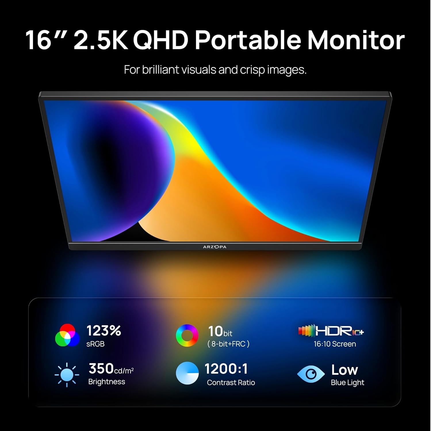 Detalle 2 de ARZOPA Z1RC 16‑inch 2.5K portable monitor