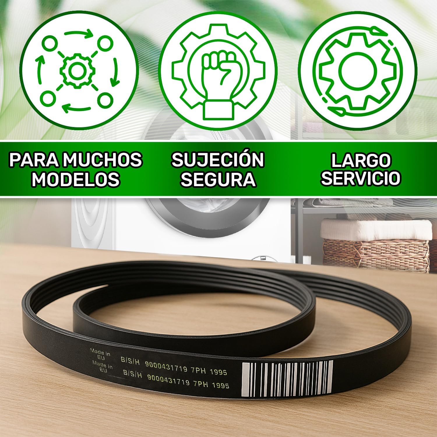 Detalle de ONIX TECH correa Poly-V para secadora 1995 mm PH7 (cód. 00650499 / 650499)