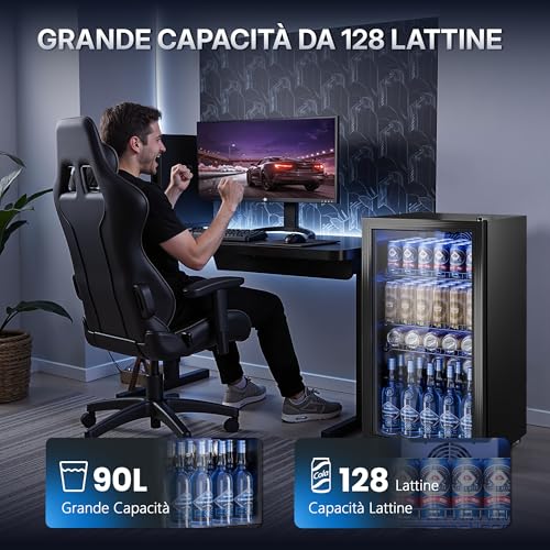 Thumbnail 3 de TRIUMPHKEY Frigorifero per Bevande 90 L con Porta in Vetro – 128 lattine, regolabili, LED