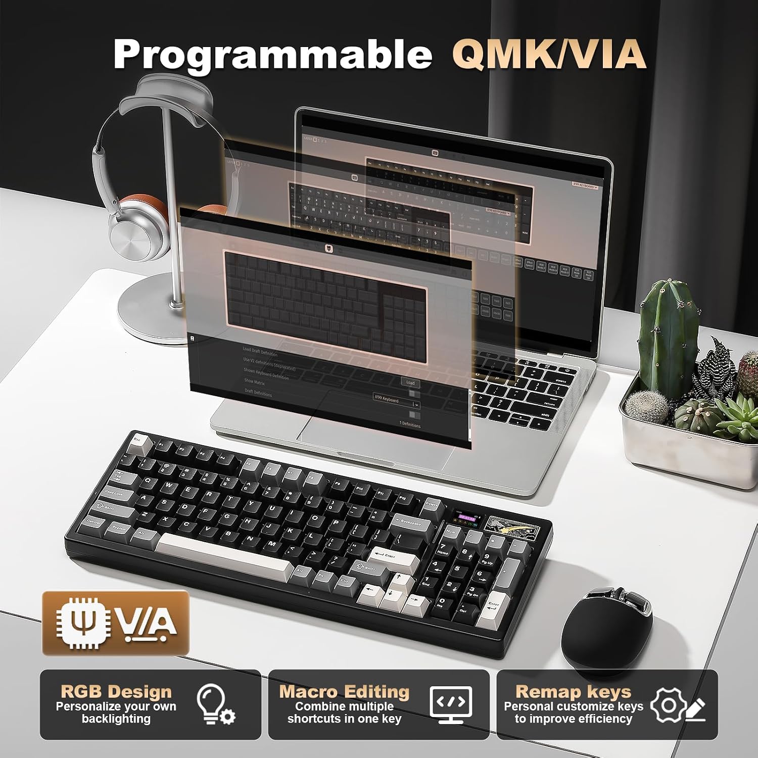 Detalle de YUNZII IF99 Wireless Mechanical Keyboard with LCD Display