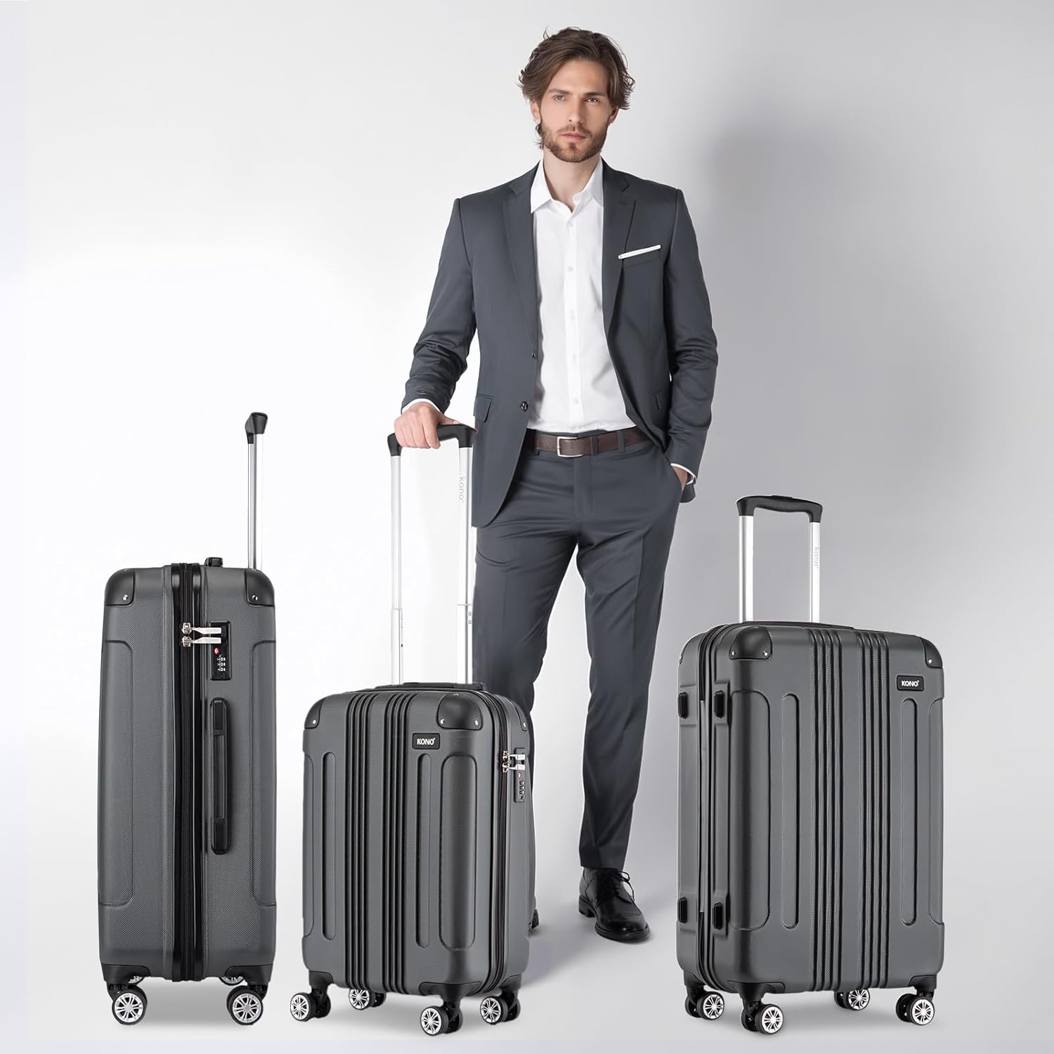 Thumbnail 6 de Kono 28 Inch Large Hard Shell Luggage | ABS+PC, 105 L, 360° Spinner wheels