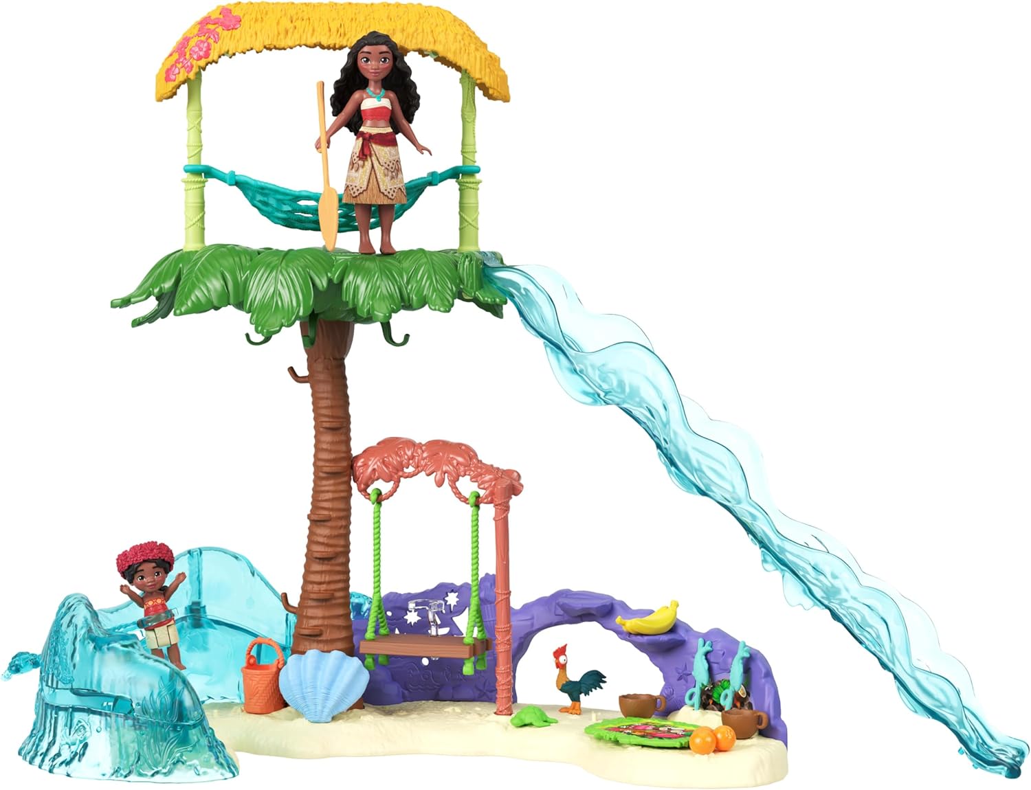 Detalle de Coffret Vaiana 2 Mattel, 5 espaces de jeu