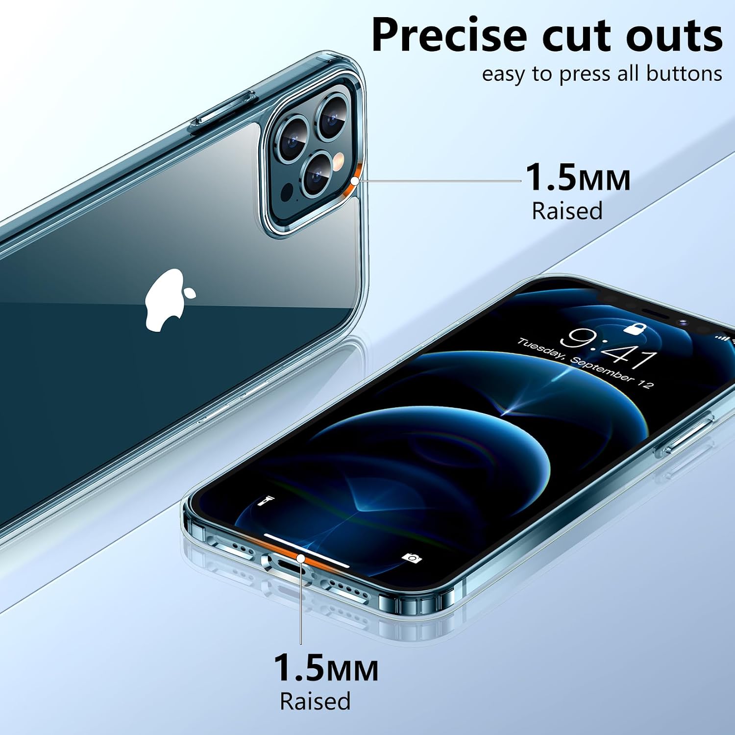 Detalle 2 de SPIDERCASE KZ-01 Clear TPU Case for iPhone 12 Pro Max, Slim and Shock-Absorbent