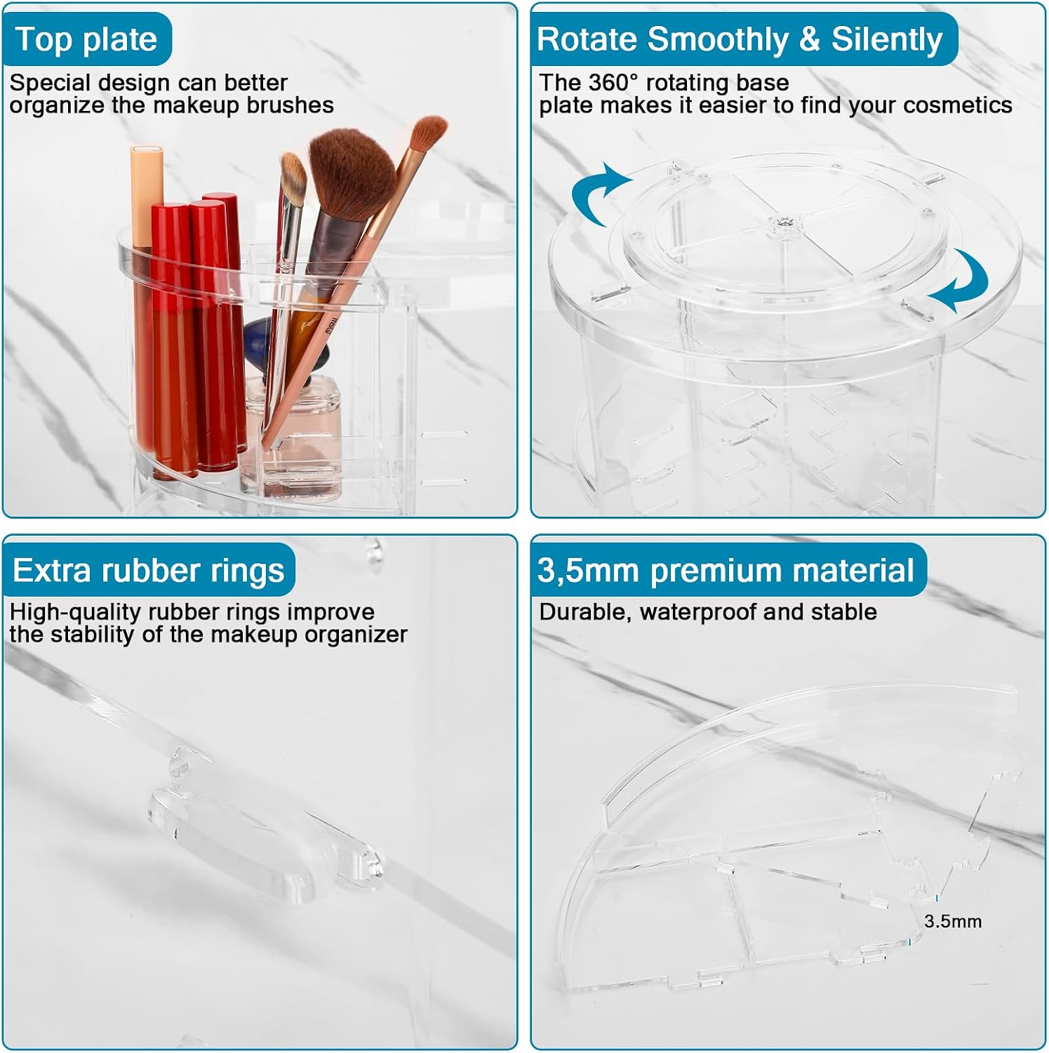 Detalle 2 de Mkitnvy organizer trucco 360° con 7 livelli
