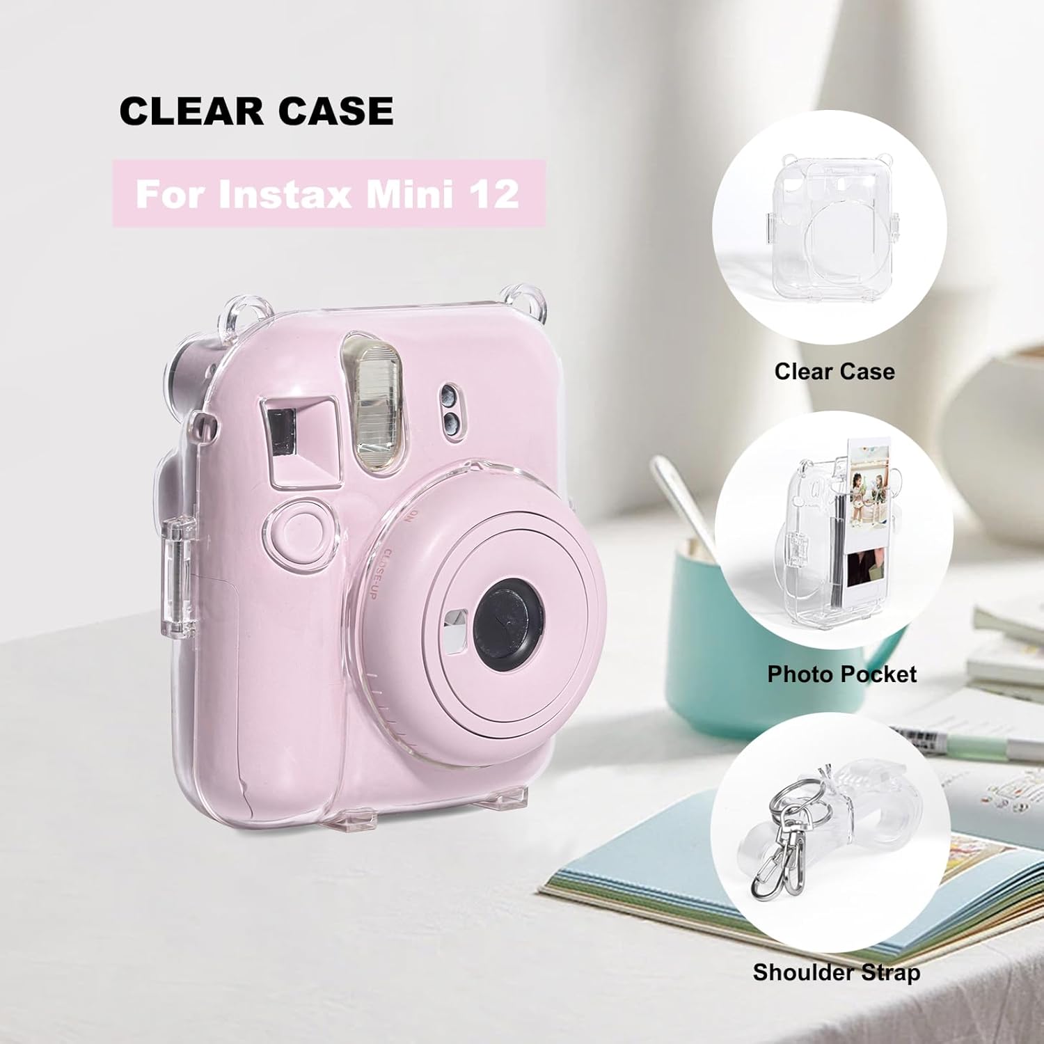 Thumbnail 2 de Clear Case for Fujifilm Instax Mini 12 with Frames