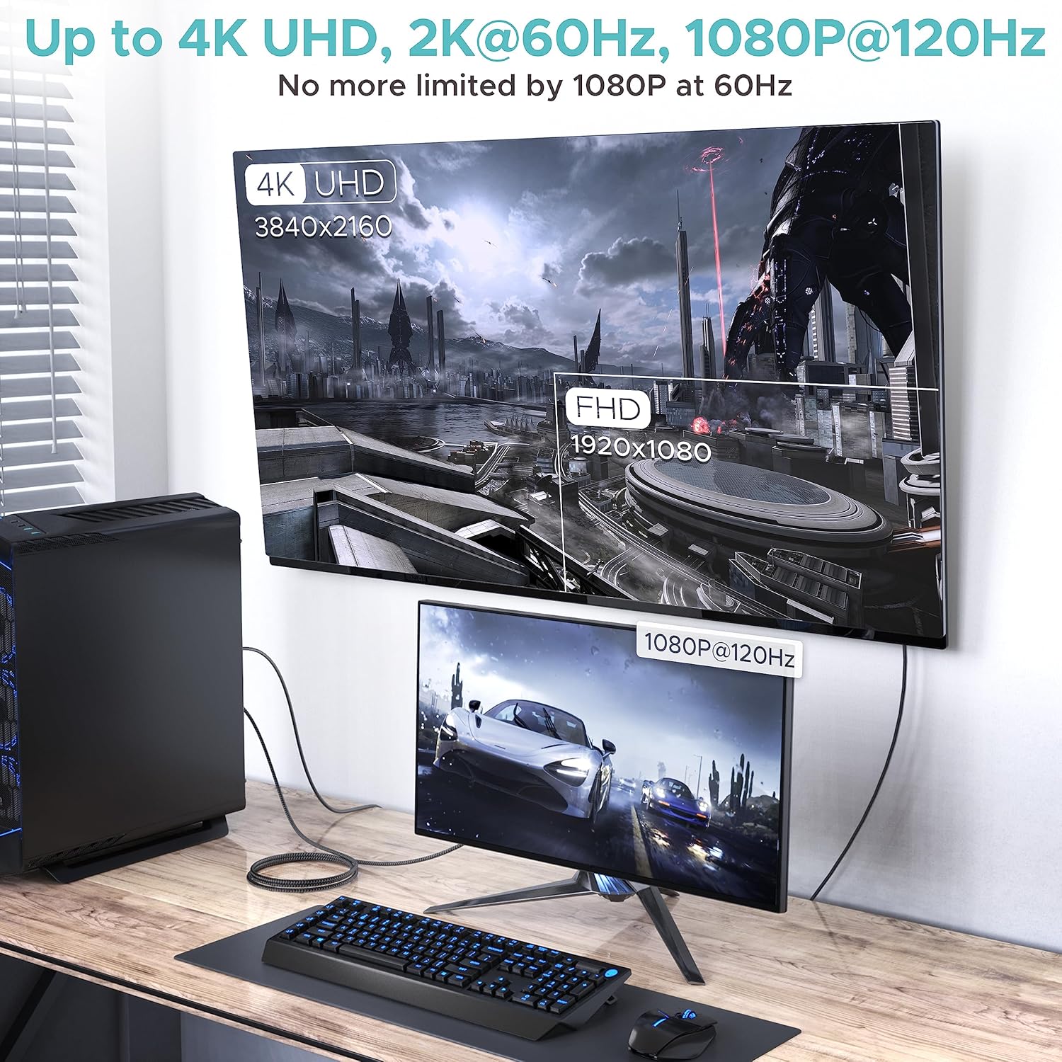 Thumbnail 1 de WARRKY 4K DisplayPort to HDMI 6FT 🔌