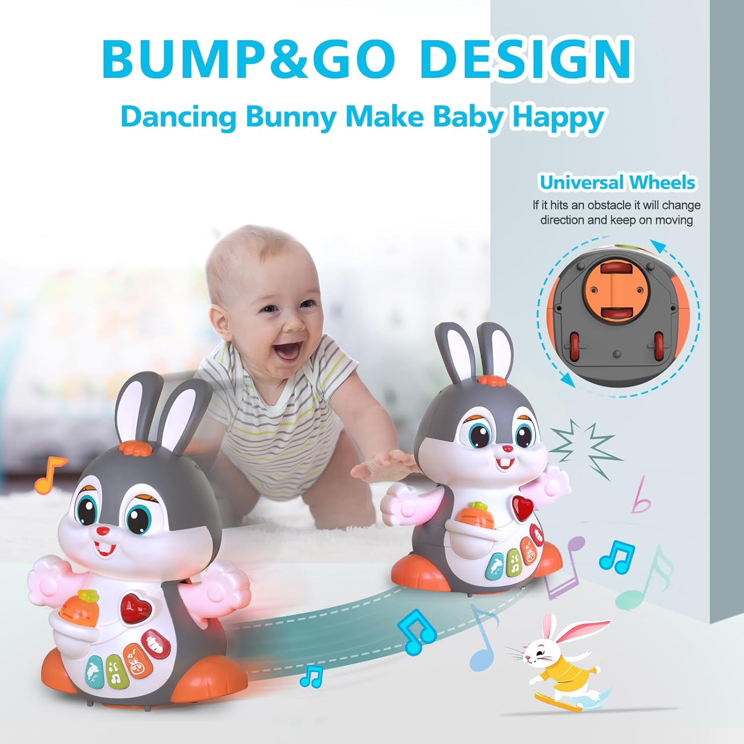 Thumbnail 5 de MOONTOY Conejito interactivo para gatear 6–12 meses