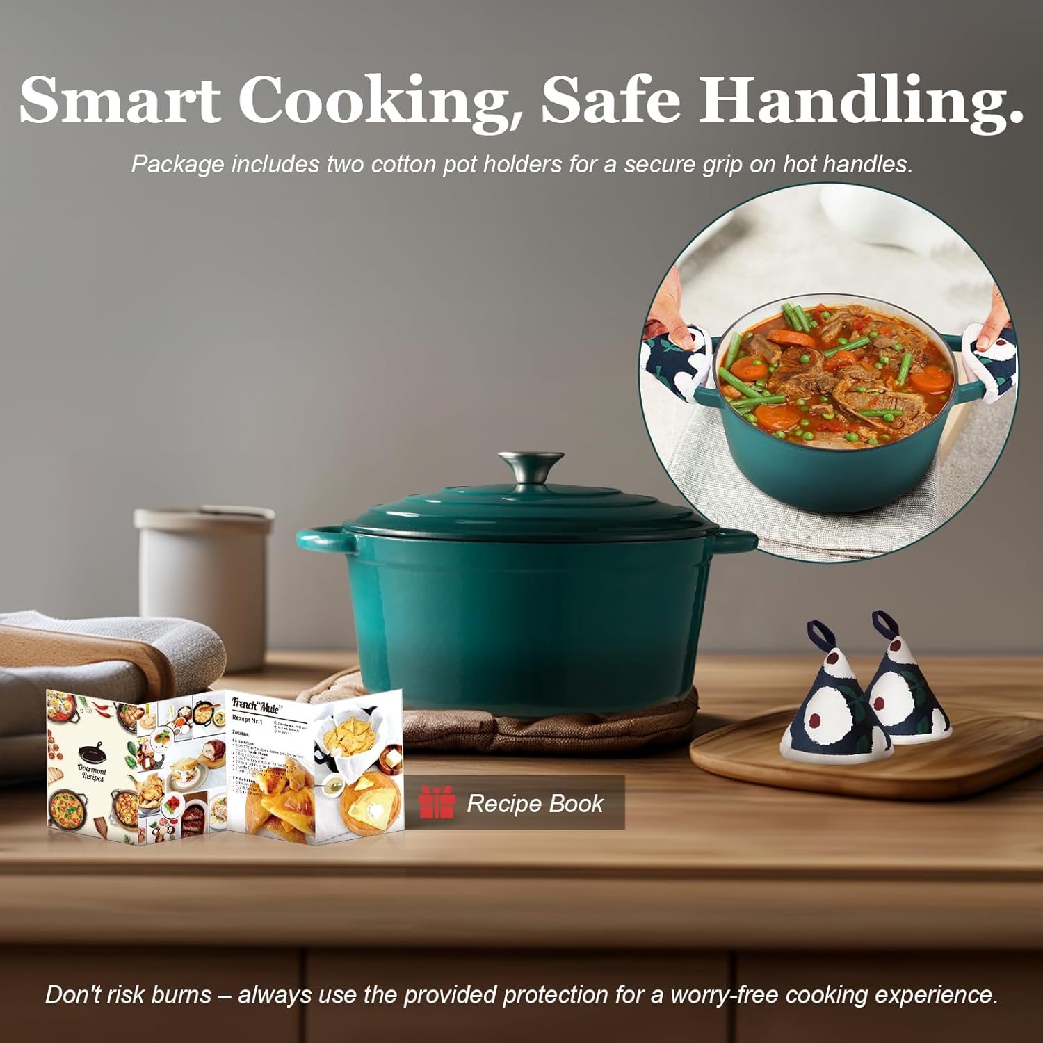 Detalle de Overmont Enameled Dutch Oven 7QT