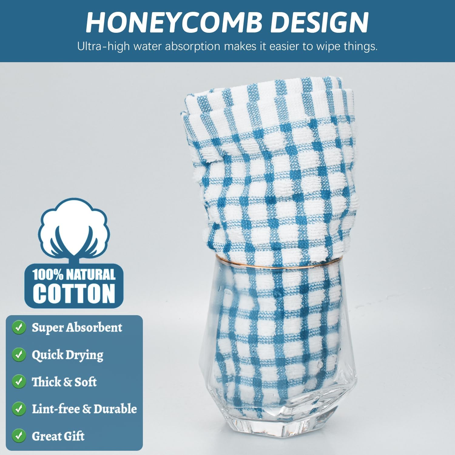 Thumbnail 3 de Nialnant 8 Pcs Kitchen Dish Rags – 100% Cotton, Soft, Absorbent, Quick-Dry Dish Cloths