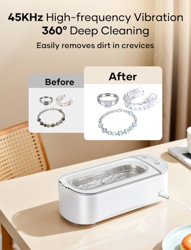 Detalle de Vpcok Direct 450ml Ultrasonic Cleaner, 45,000Hz with 3 Timer Settings