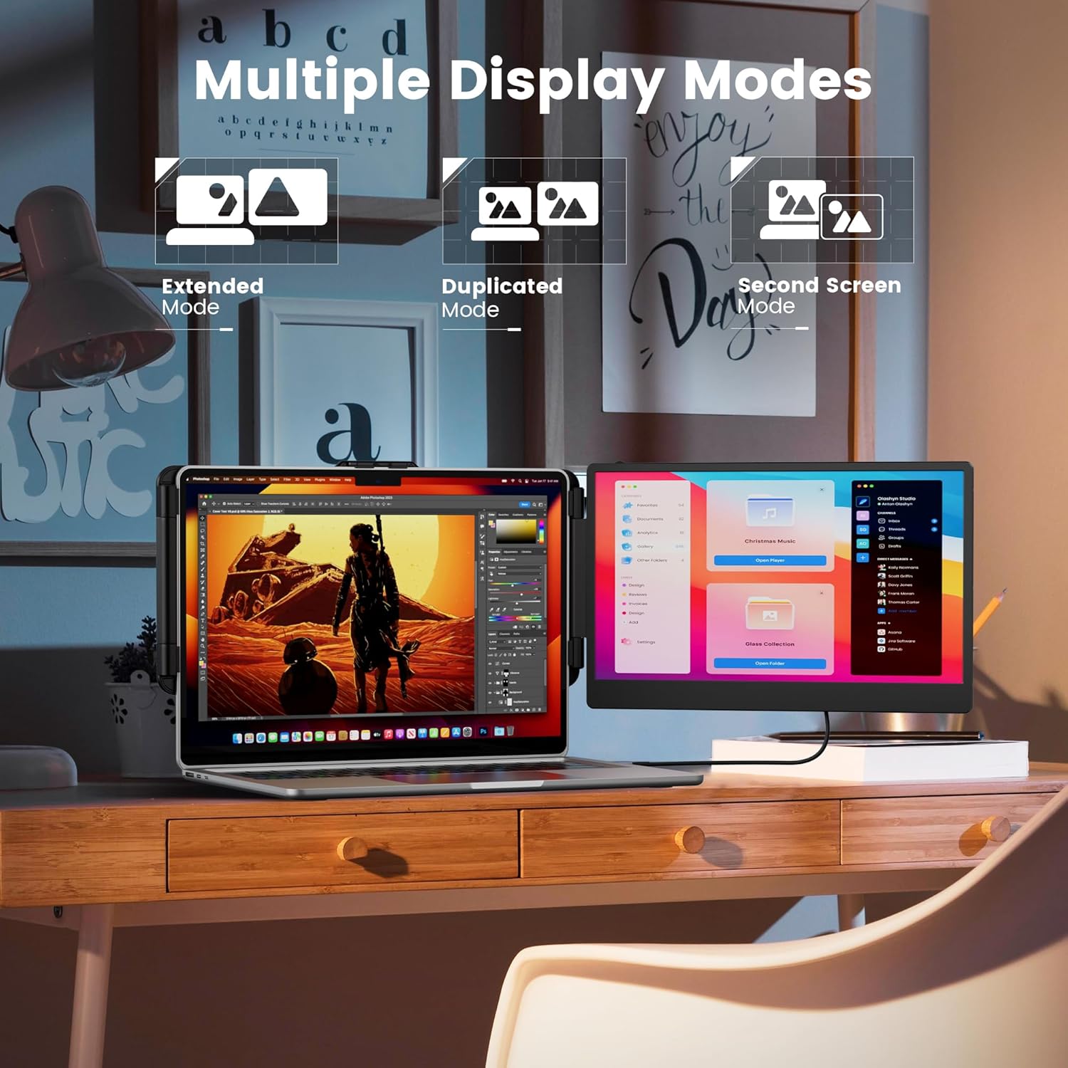 Thumbnail 3 de domyfan 14" Laptop Monitor Extender FHD 1080P