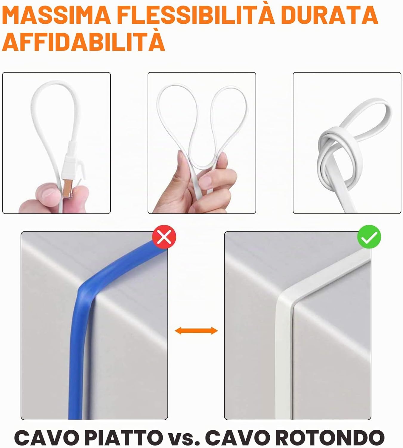 Thumbnail 4 de Ercielook Cavo Ethernet Cat 8 12m – cavo LAN piatto schermato, 40 Gbps, 2000 MHz