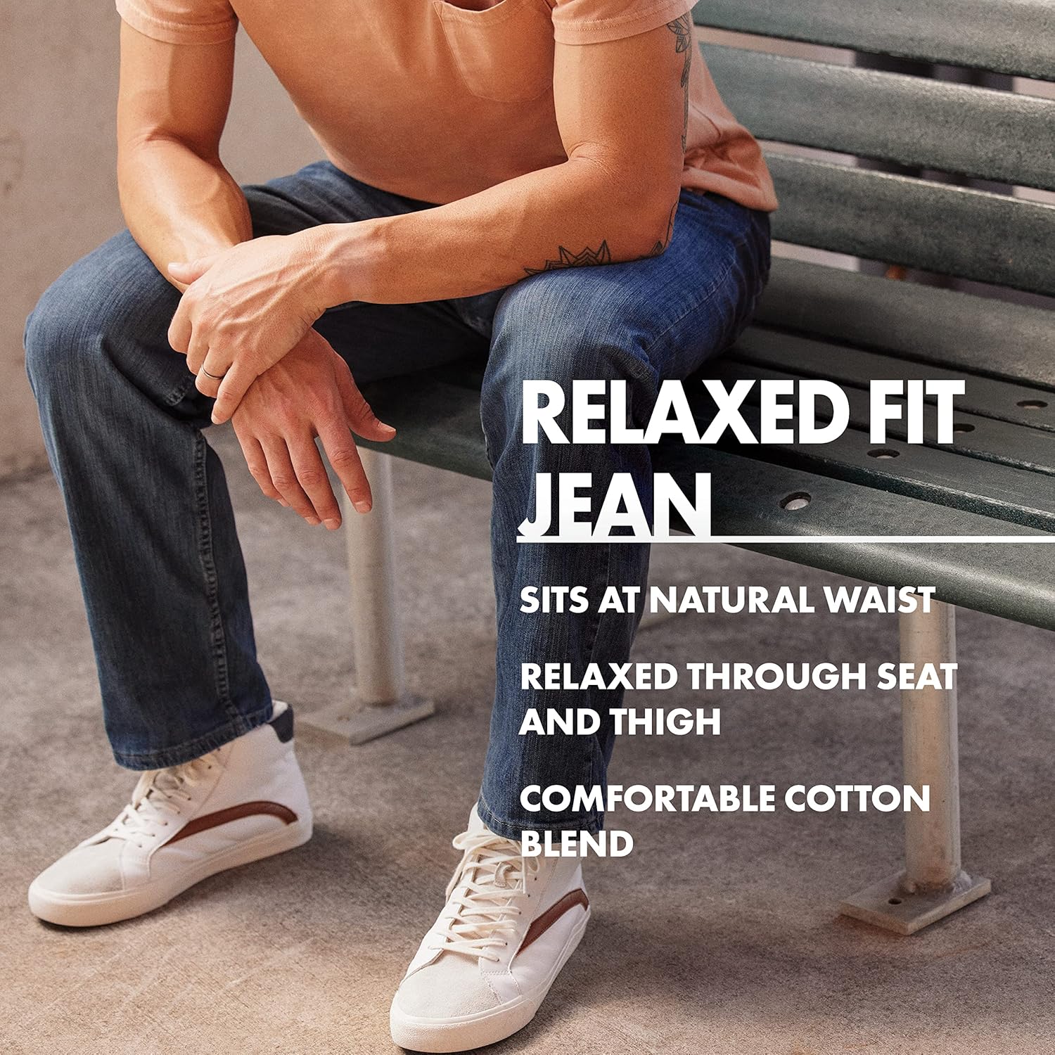 Detalle de Wrangler Authentics Jeans pour Homme Classic Relaxed – coupe décontractée et confort durable