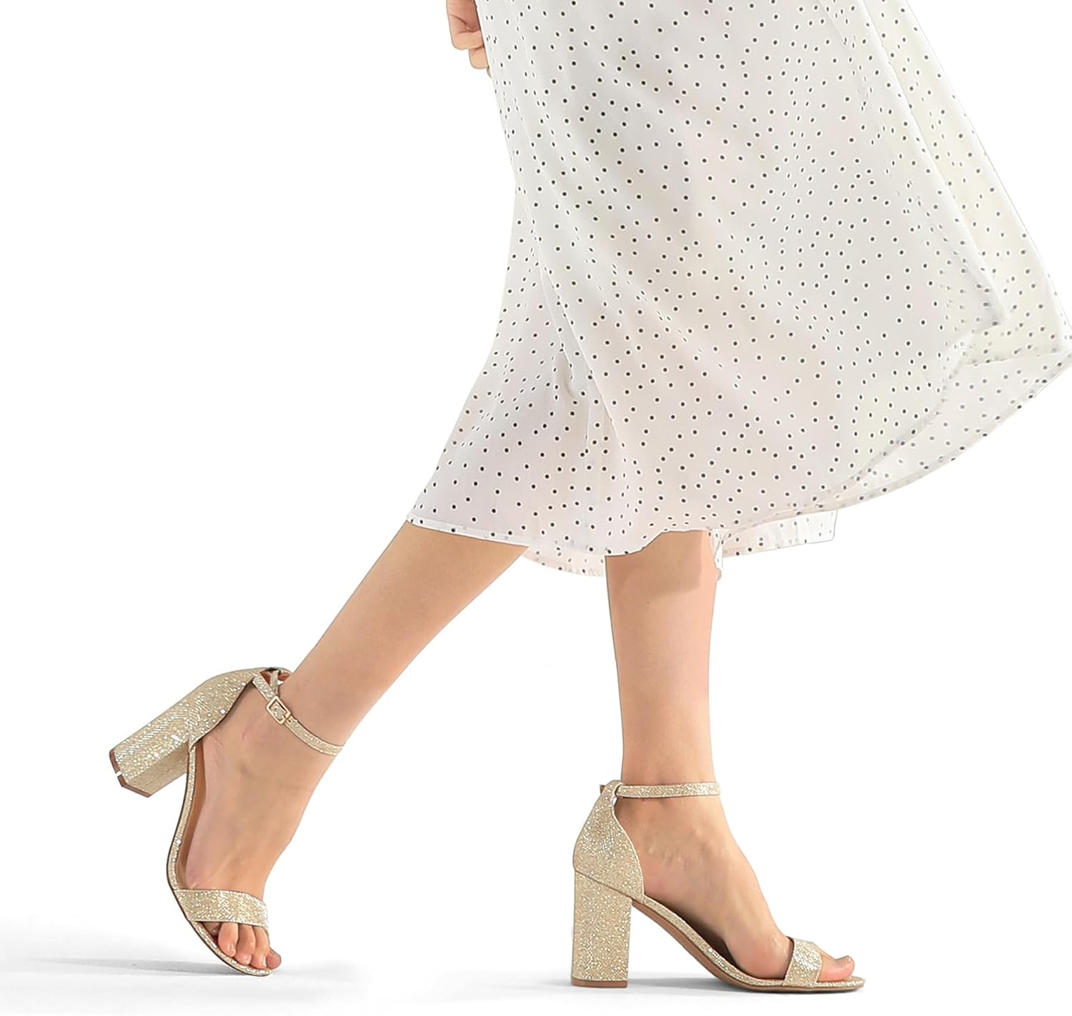 Detalle de COASIS 3.5-Inch Chunky Block Heel Sandals for Women with Ankle Strap