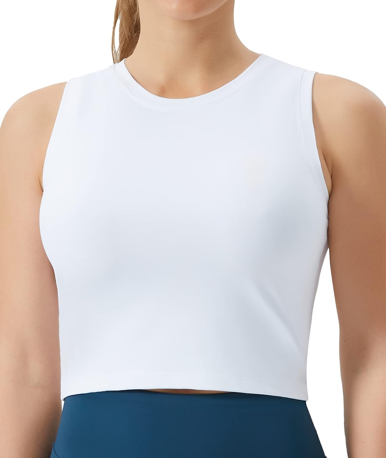 Detalle de THE GYM PEOPLE Haut court d’entraînement sans manches femme (sans rembourrage) pour yoga et course à pied